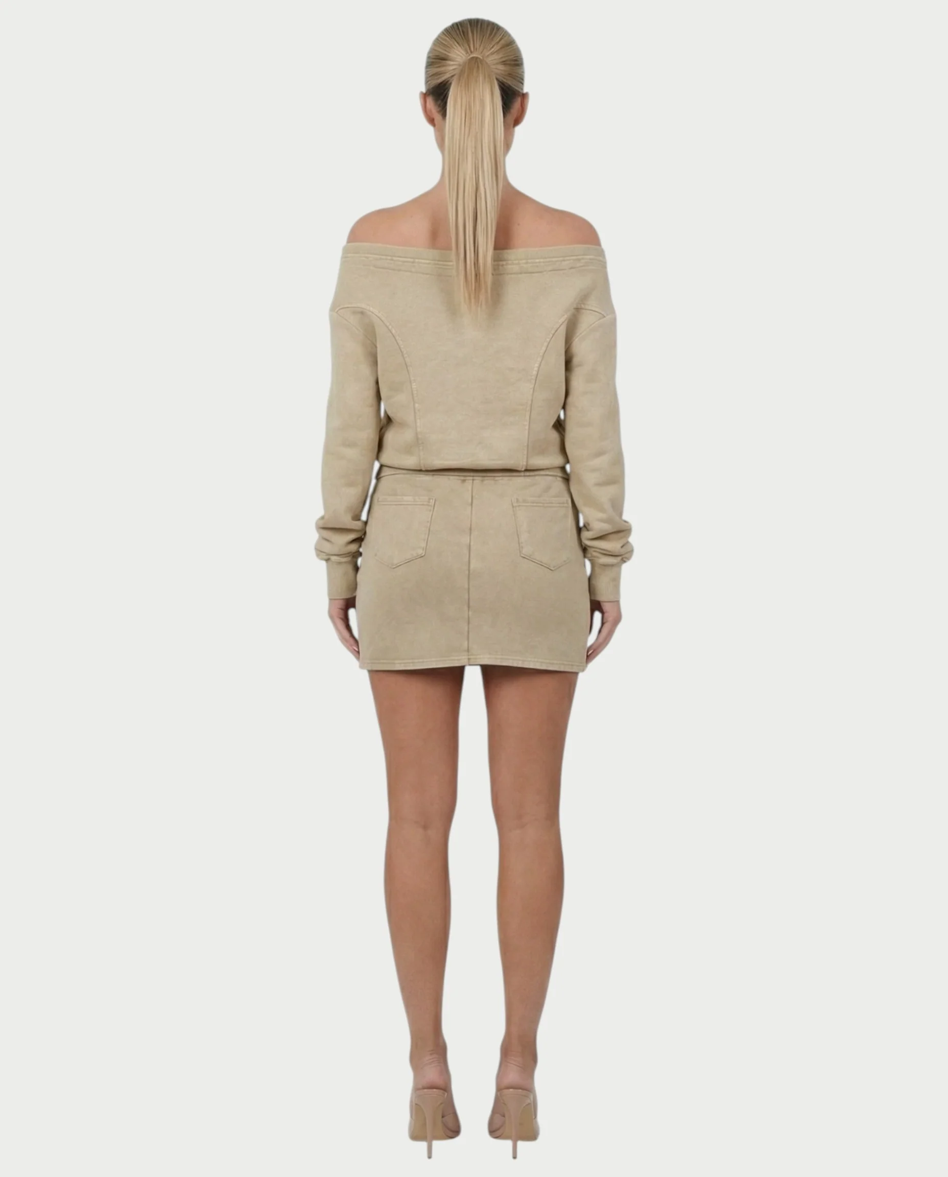 GWENY Retro Long-sleeved Studded Jacket & Skirt Set - Image 2