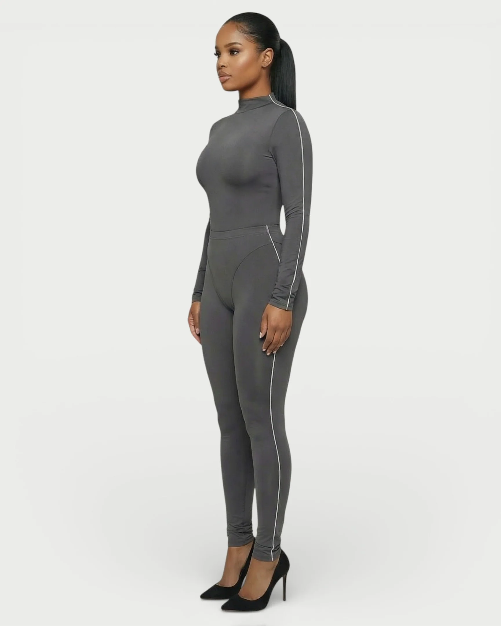 HAINA Long-Sleeve Bodysuit & High-Waist Leggings Set - Image 3