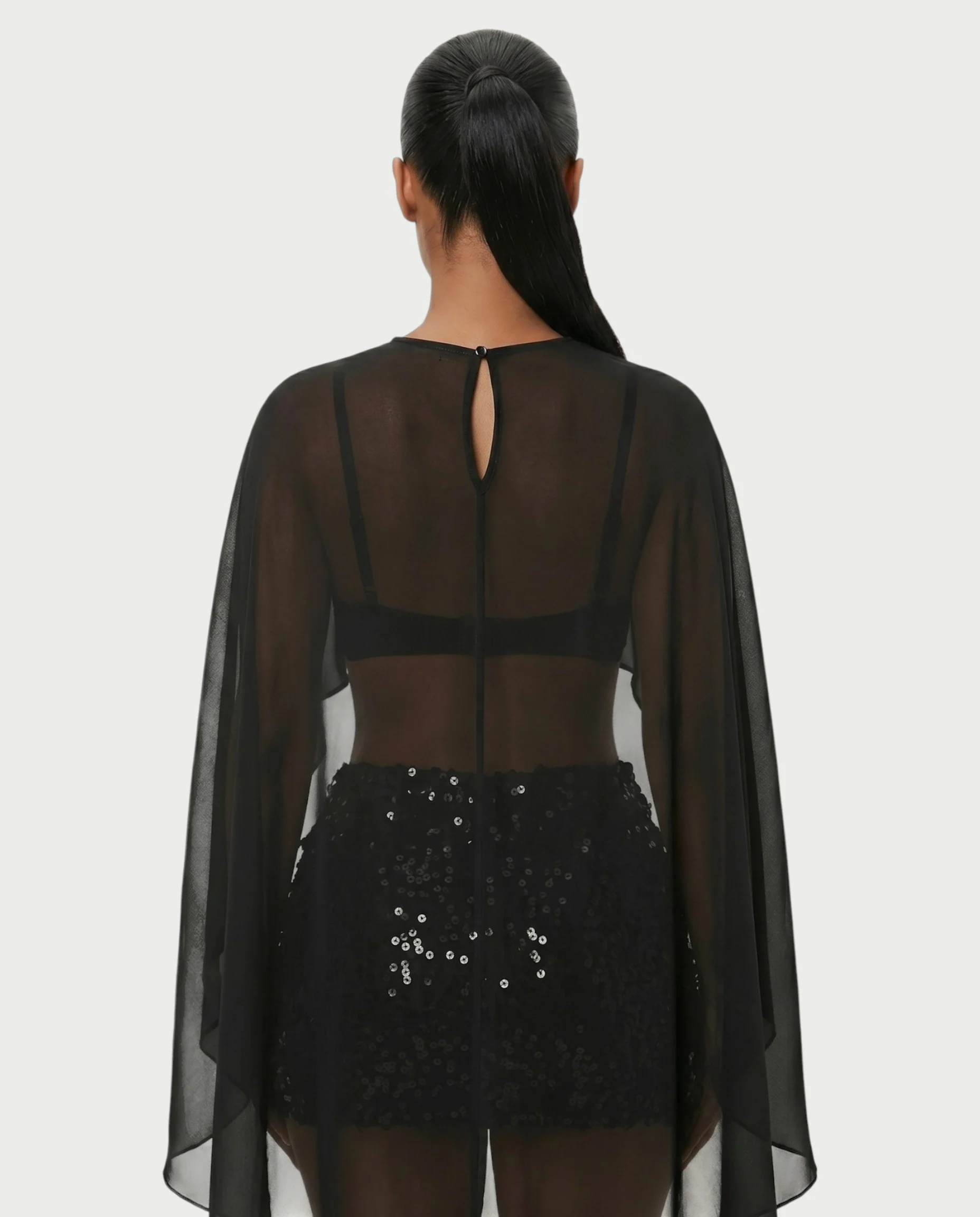 HARIMA Flowy Sheer Cape Top - Image 10