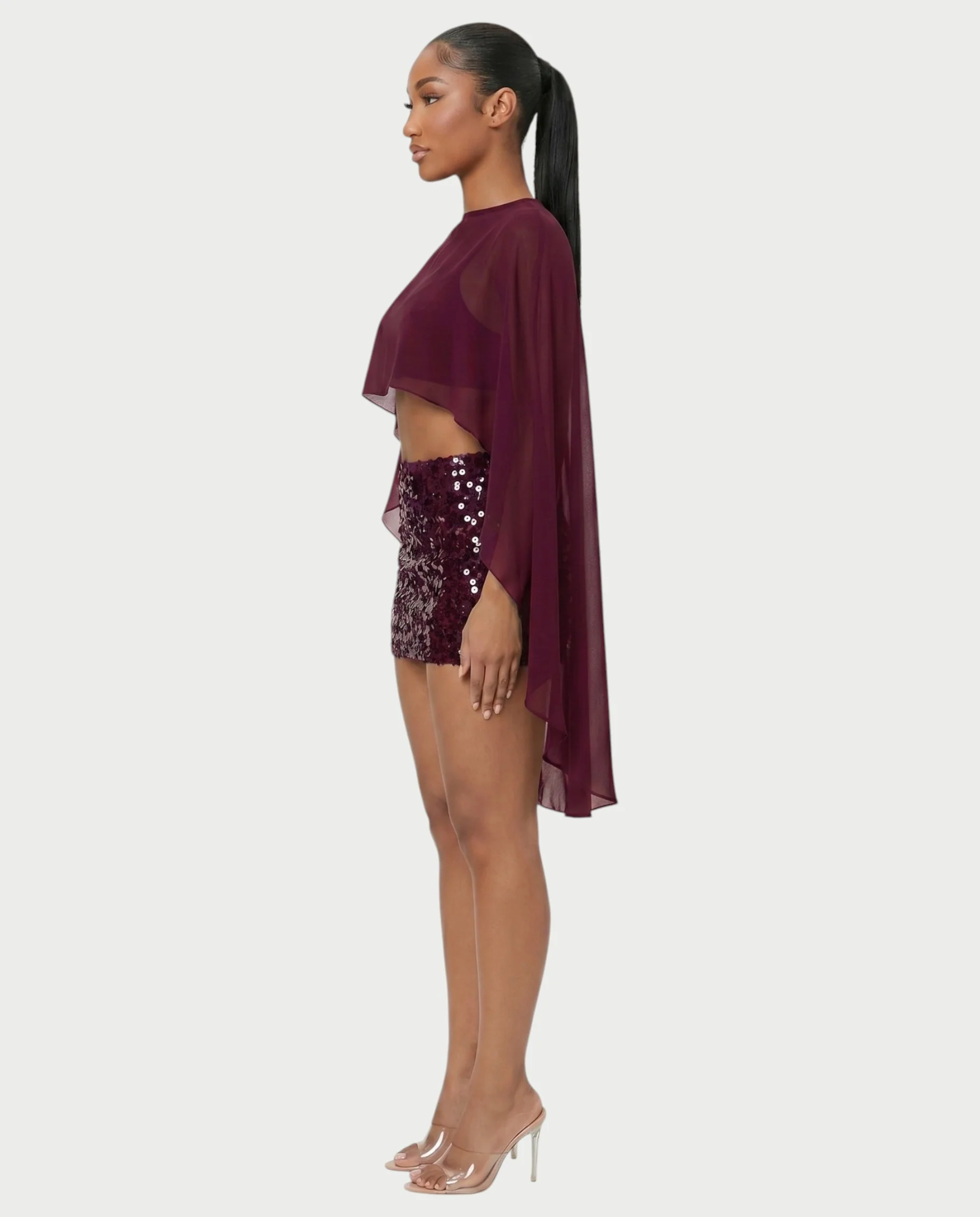 HARIMA Flowy Sheer Cape Top - Image 13