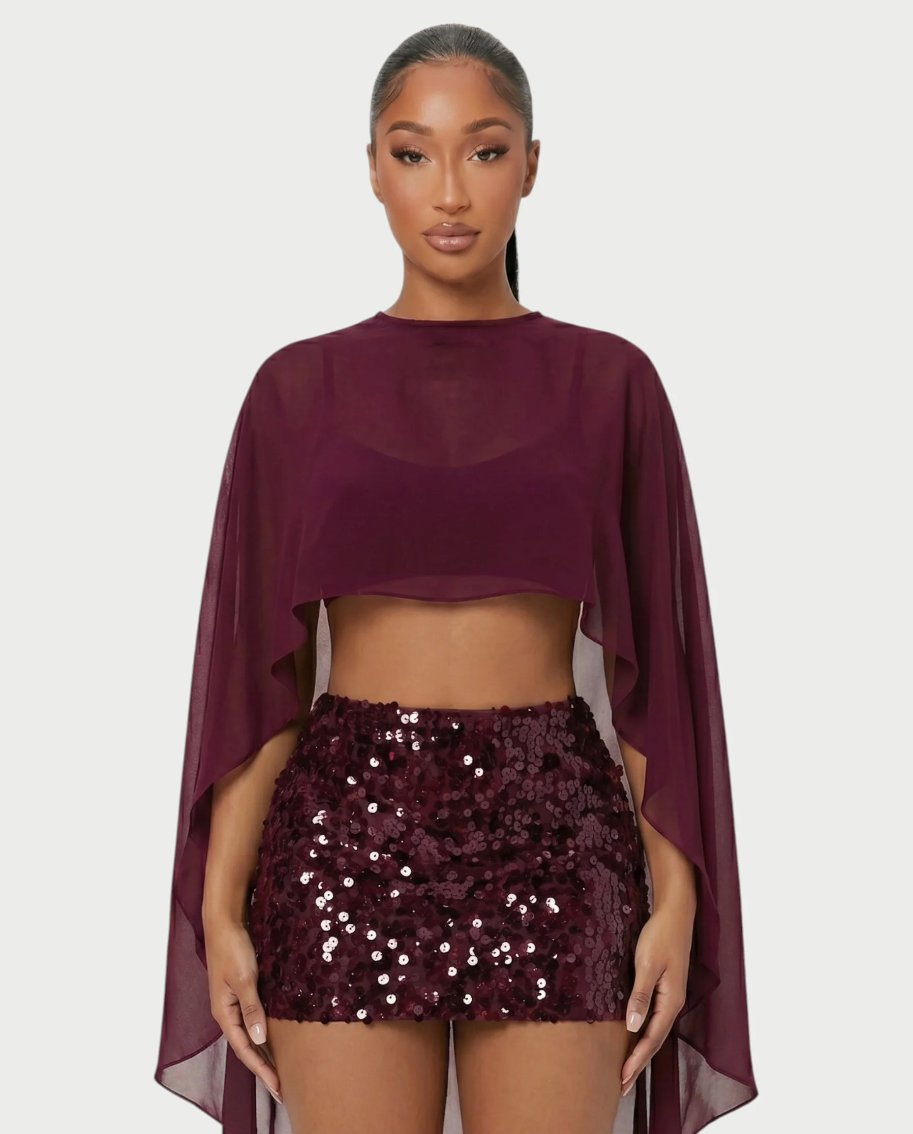 HARIMA Flowy Sheer Cape Top - Image 14
