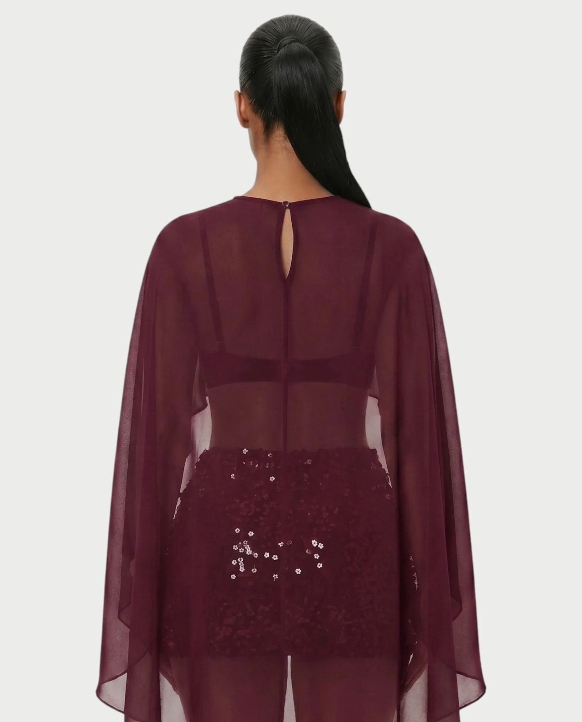 HARIMA Flowy Sheer Cape Top - Image 15