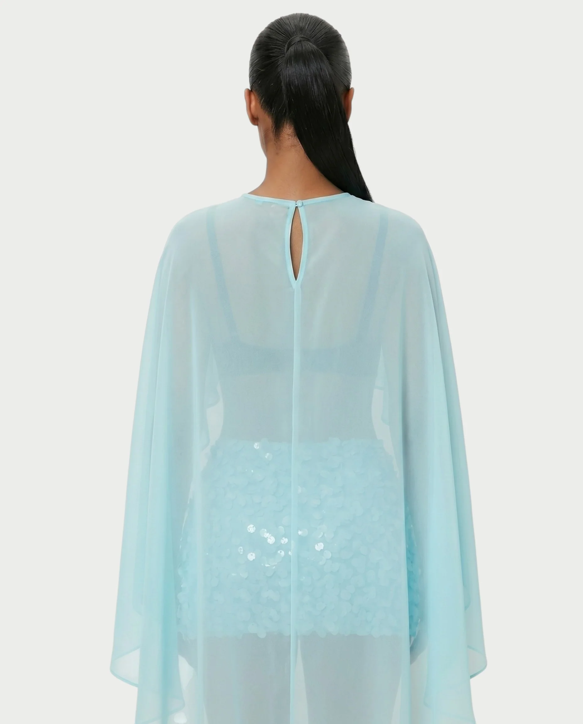 HARIMA Flowy Sheer Cape Top - Image 5