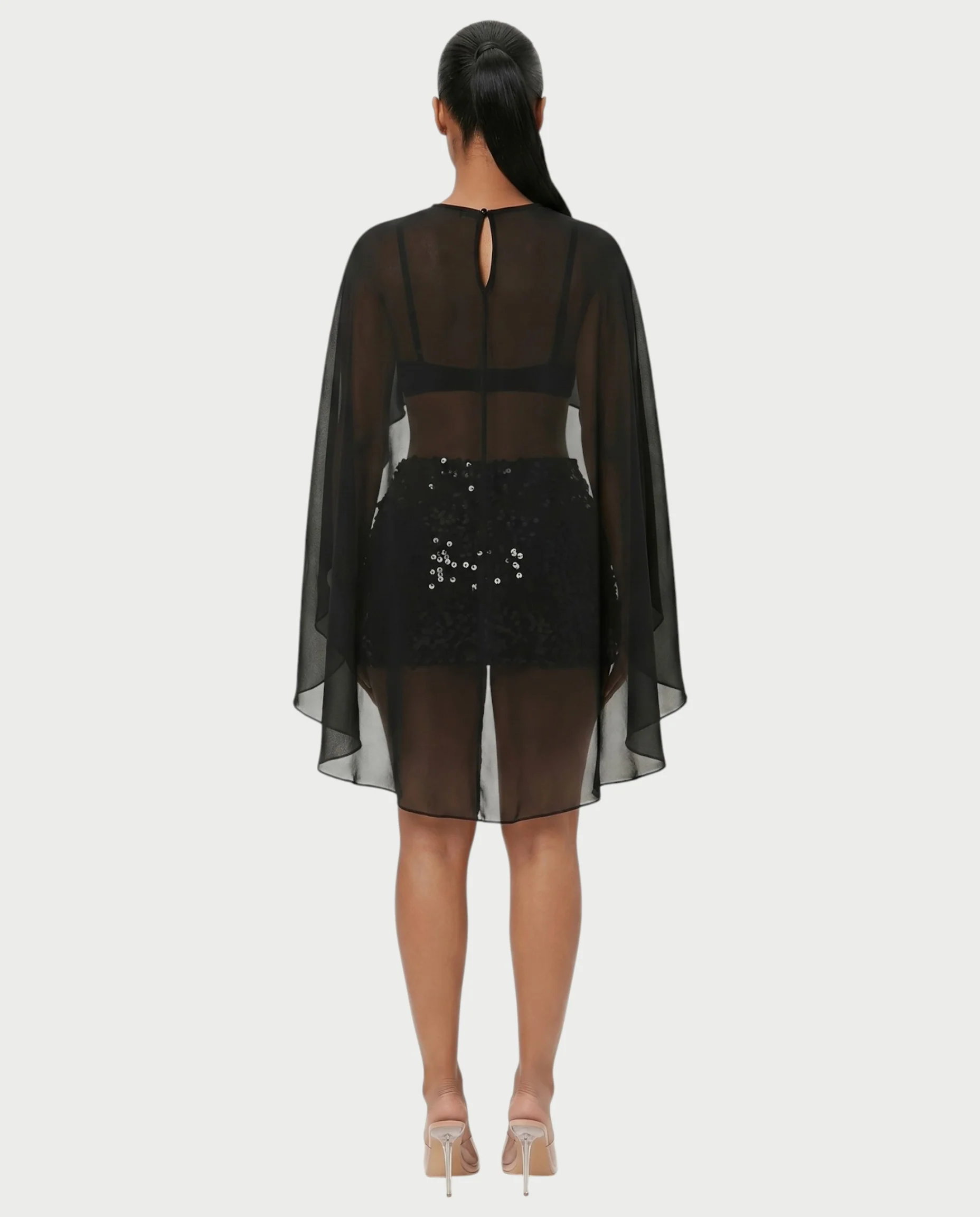 HARIMA Flowy Sheer Cape Top - Image 7