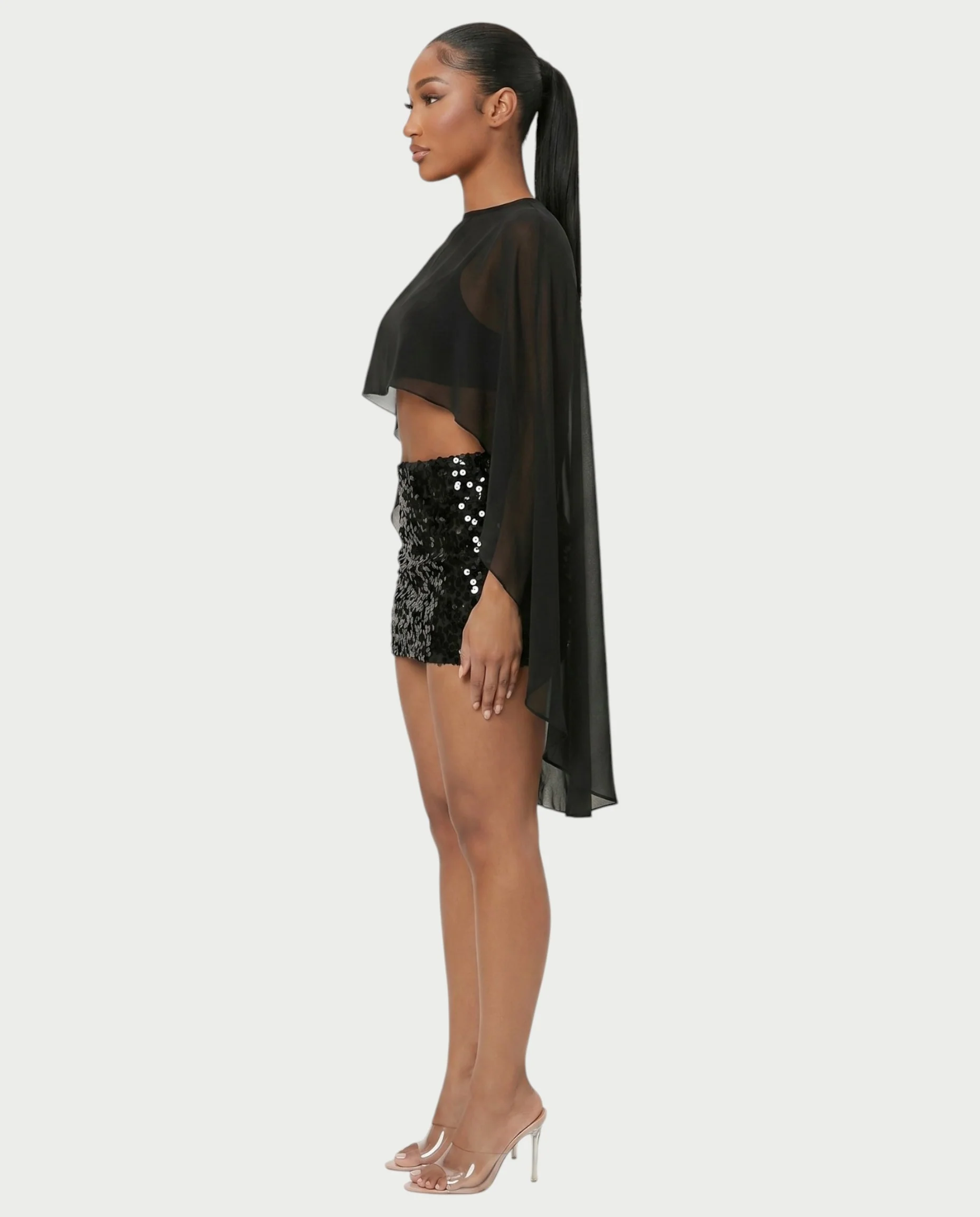 HARIMA Flowy Sheer Cape Top - Image 8