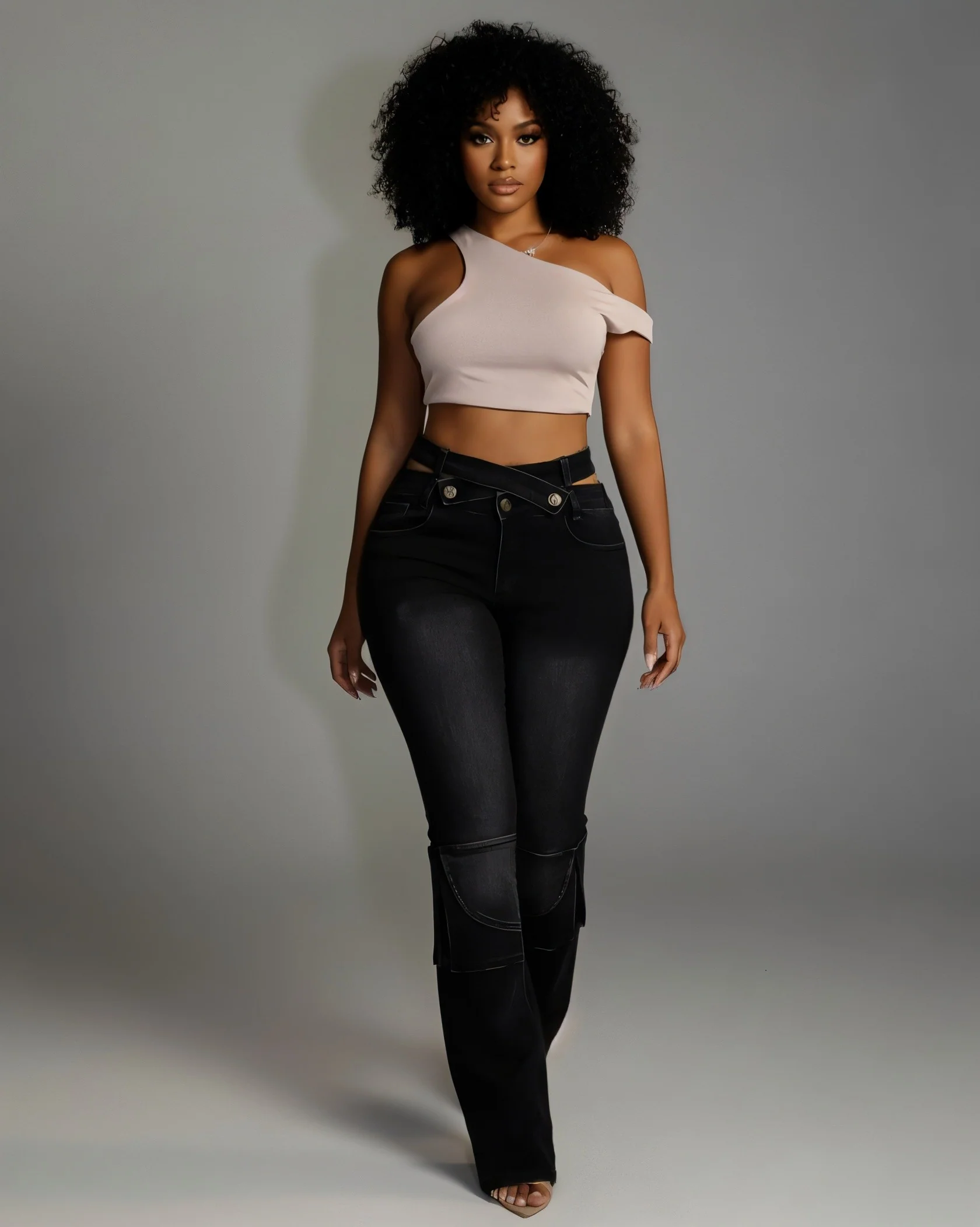 HAZE Denim Criss-Cross Waistband Cargo Pants - Image 5