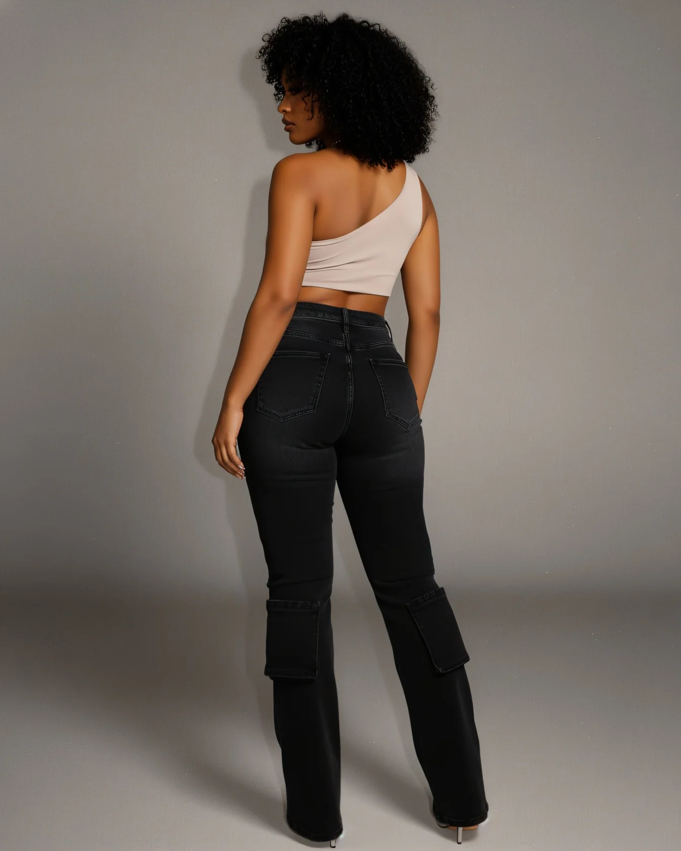 HAZE Denim Criss-Cross Waistband Cargo Pants - Image 8
