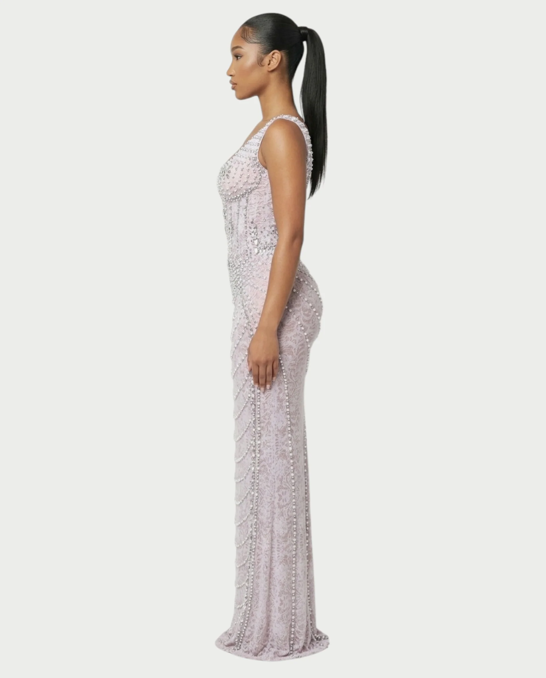 HELMA Pearl & Crystal Beaded Maxi Dress - Image 3