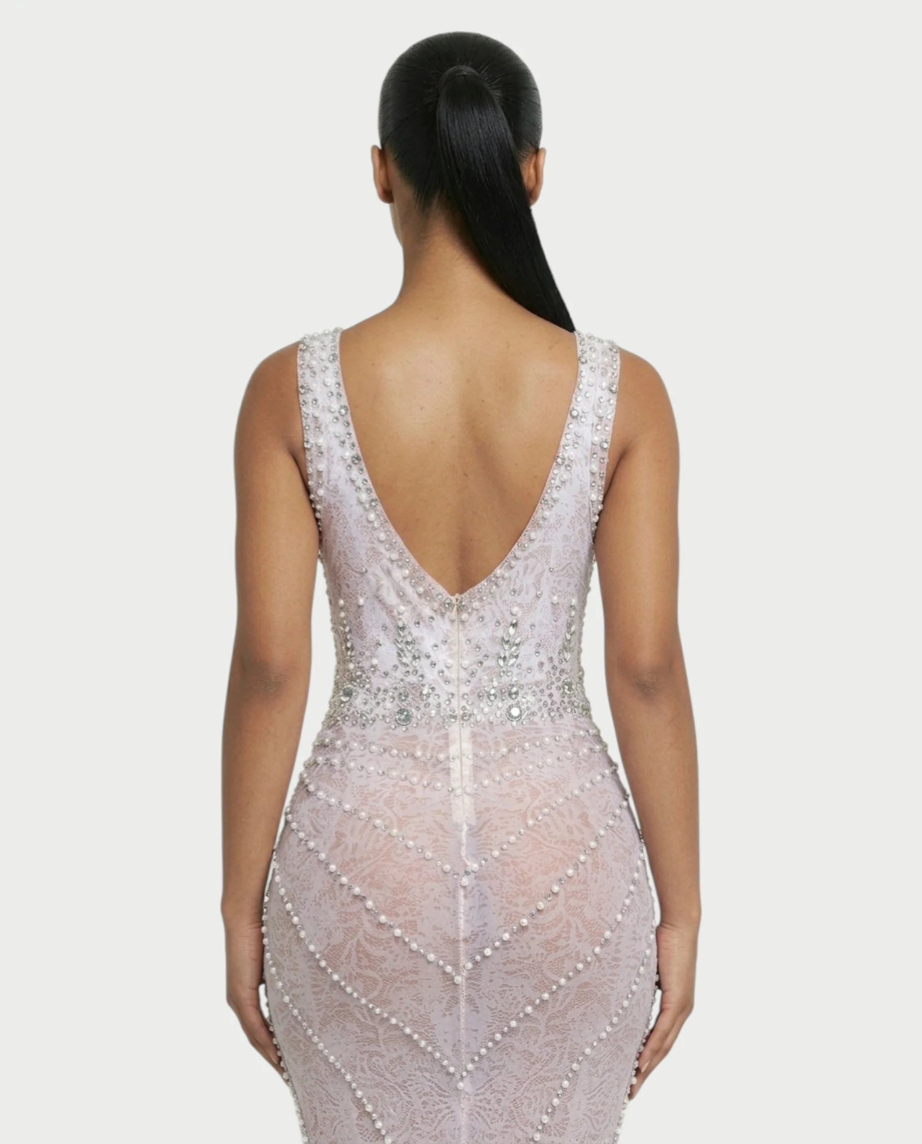 HELMA Pearl & Crystal Beaded Maxi Dress - Image 5