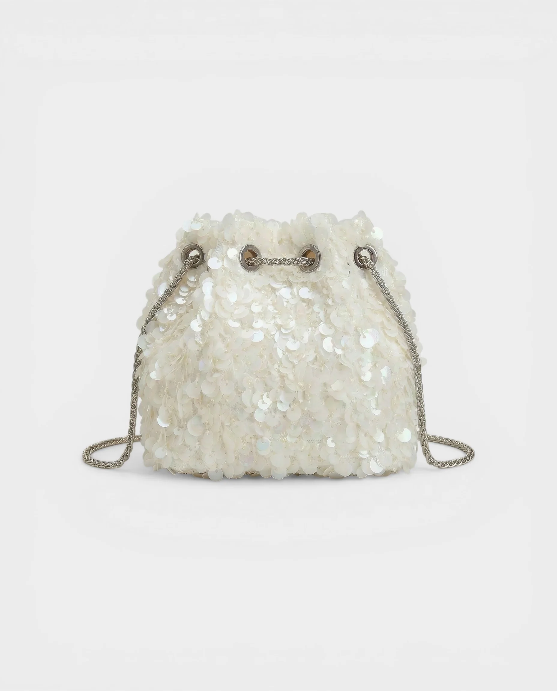 HELYN Pearl Chain Sequin Bucket Bag - Image 2