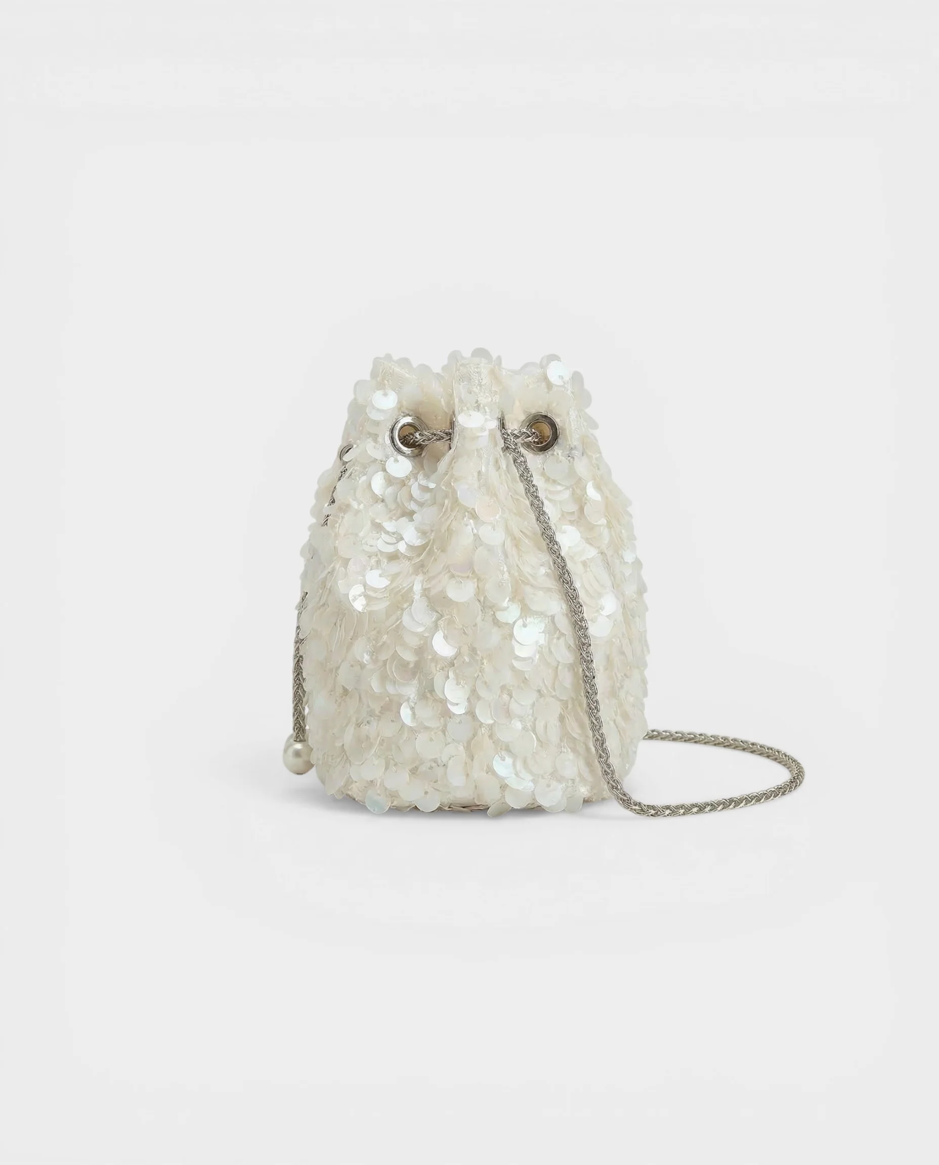 HELYN Pearl Chain Sequin Bucket Bag - Image 3
