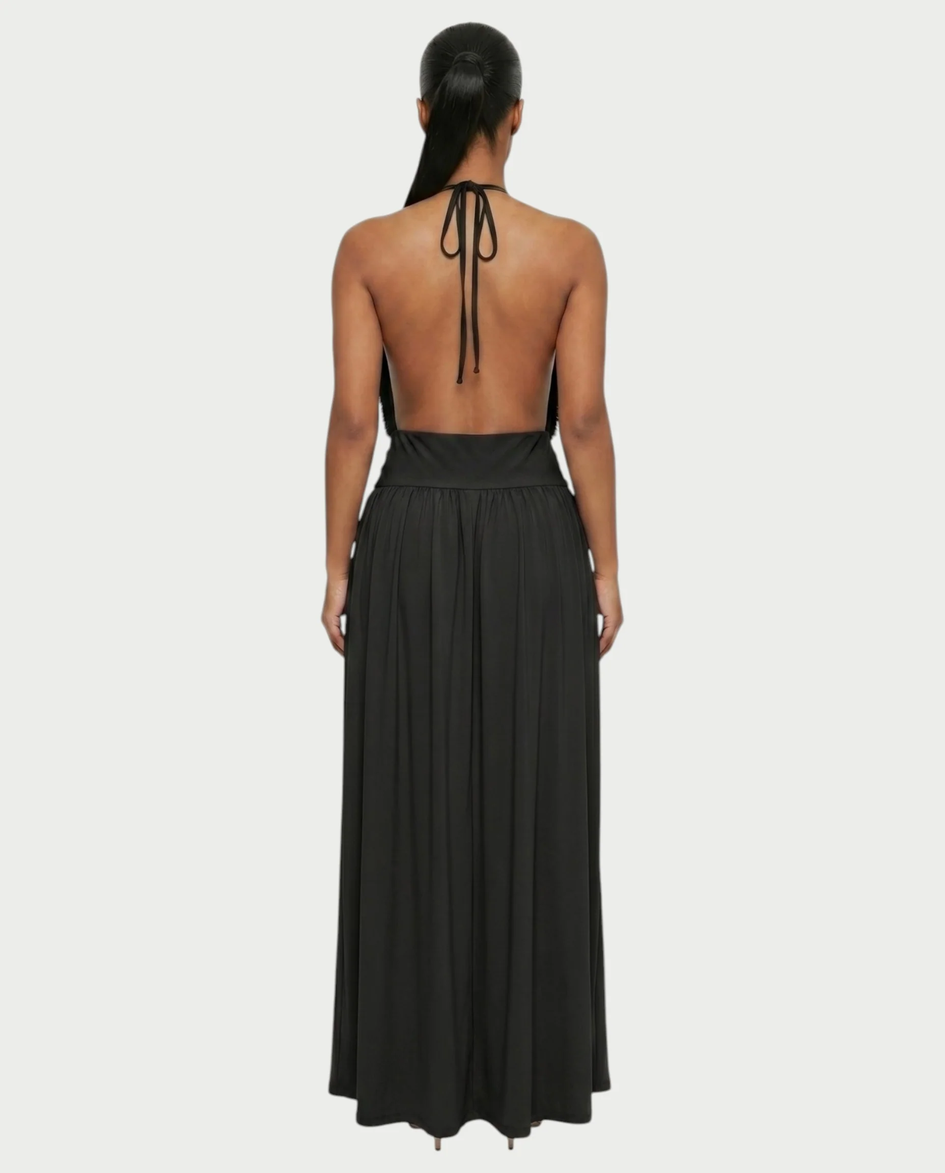 HINAYA Backless Halter High Slit Maxi Dress - Image 7