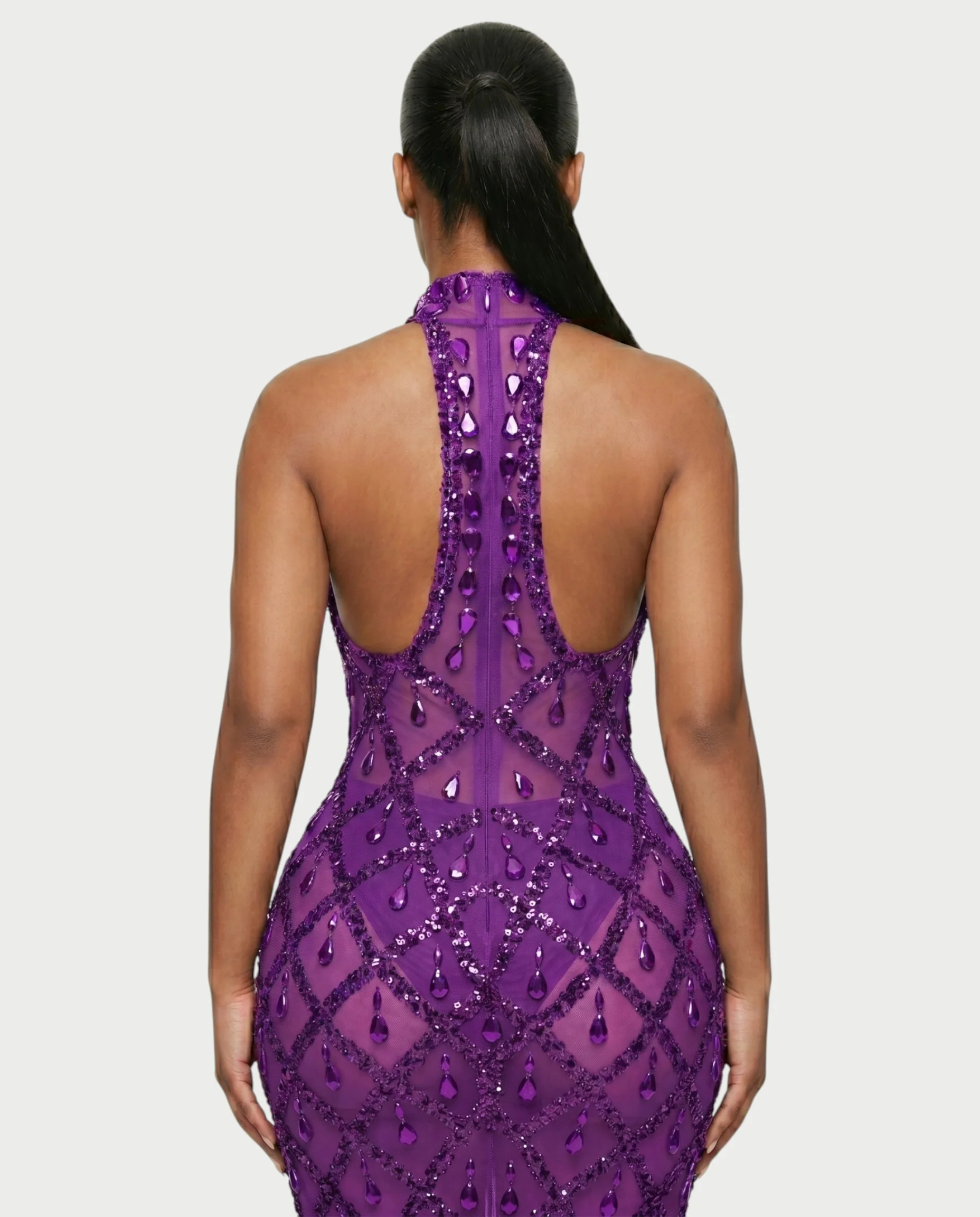 HOPE High Neck Tear Drop Rhinestone Maxi Dress - Image 15