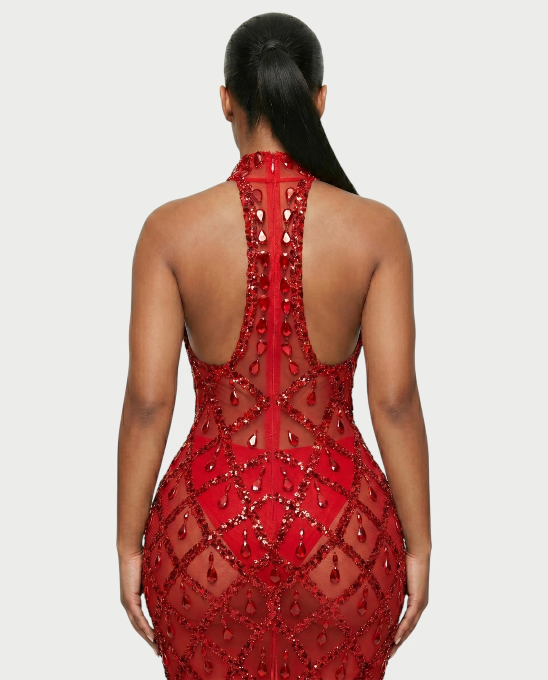 HOPE High Neck Tear Drop Rhinestone Maxi Dress - Image 20