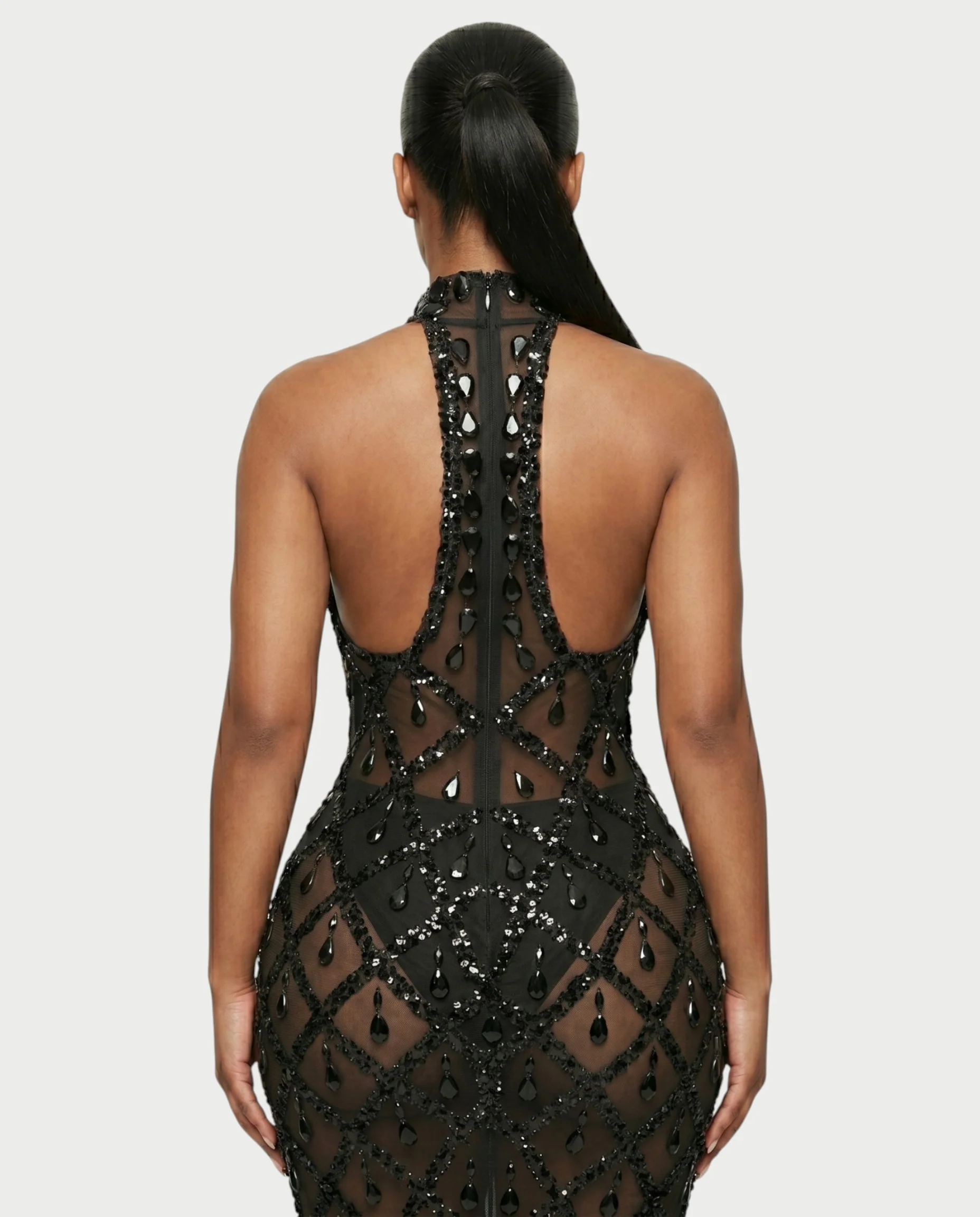 HOPE High Neck Tear Drop Rhinestone Maxi Dress - Image 5