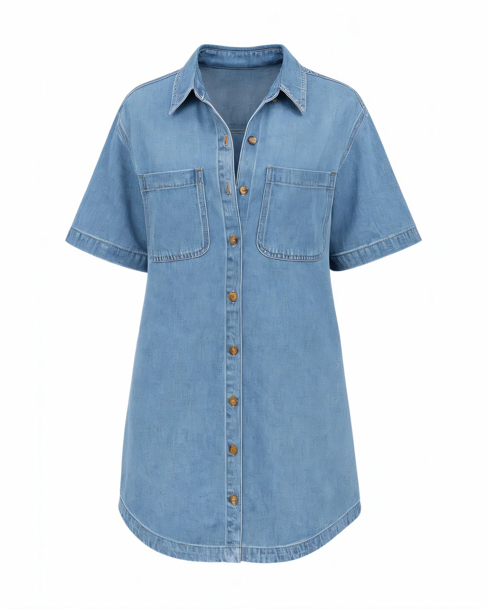 IDONY Denim Button-Up Shirt Dress - Image 6