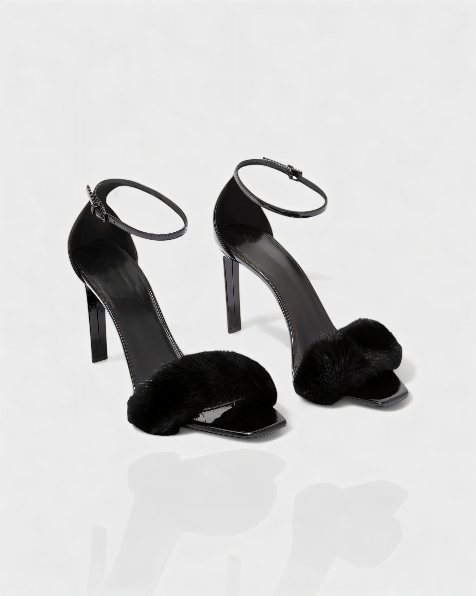 ILUNA Mink Fur Strap Heels - Image 2