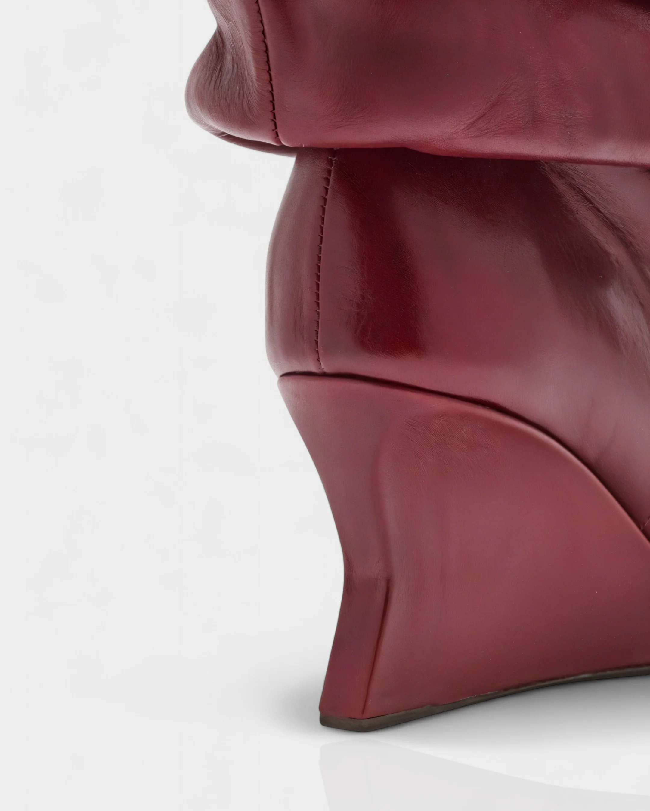 IRELLE Slouchy Faux Leather Pointed Wedge Heel Boots - Image 13
