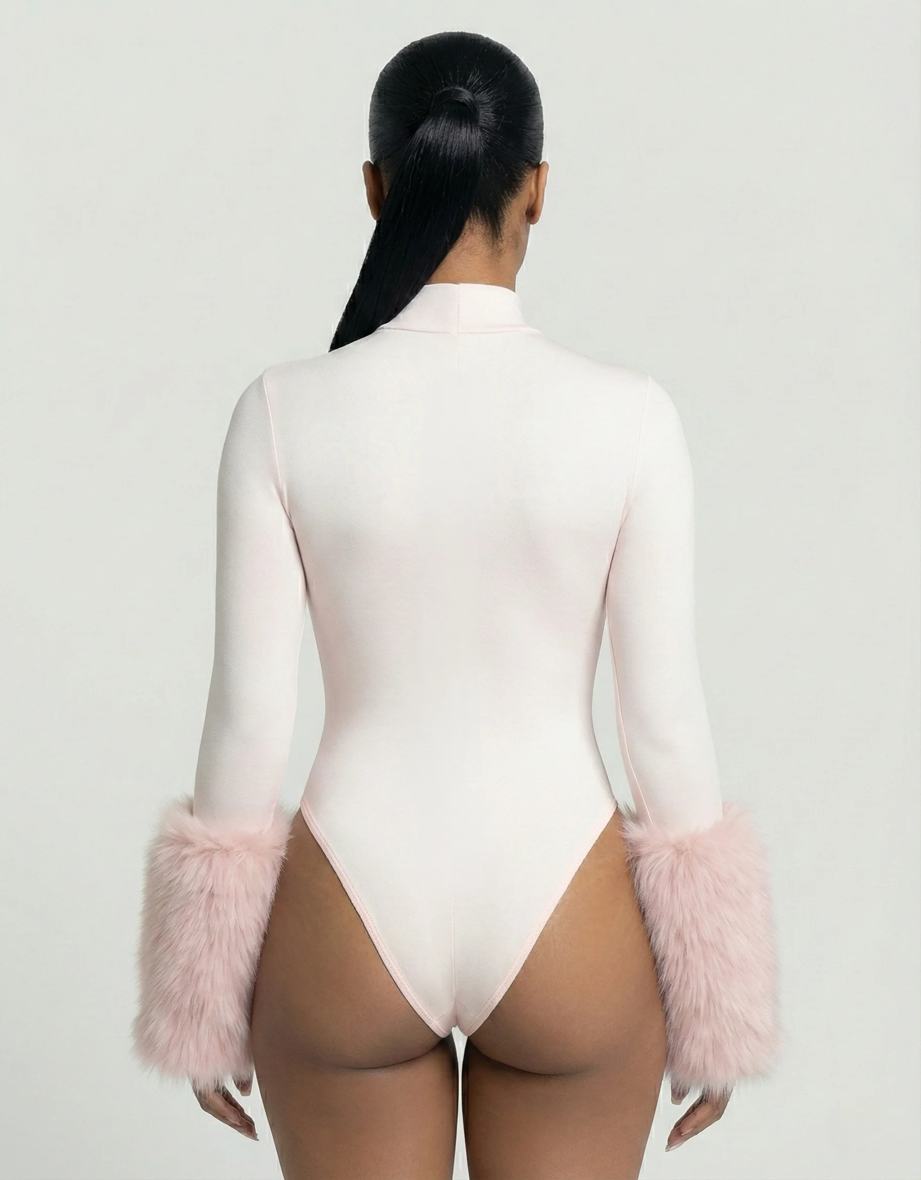 JALIYA Long-Sleeve Faux Fur Cuff Bodysuit - Image 10