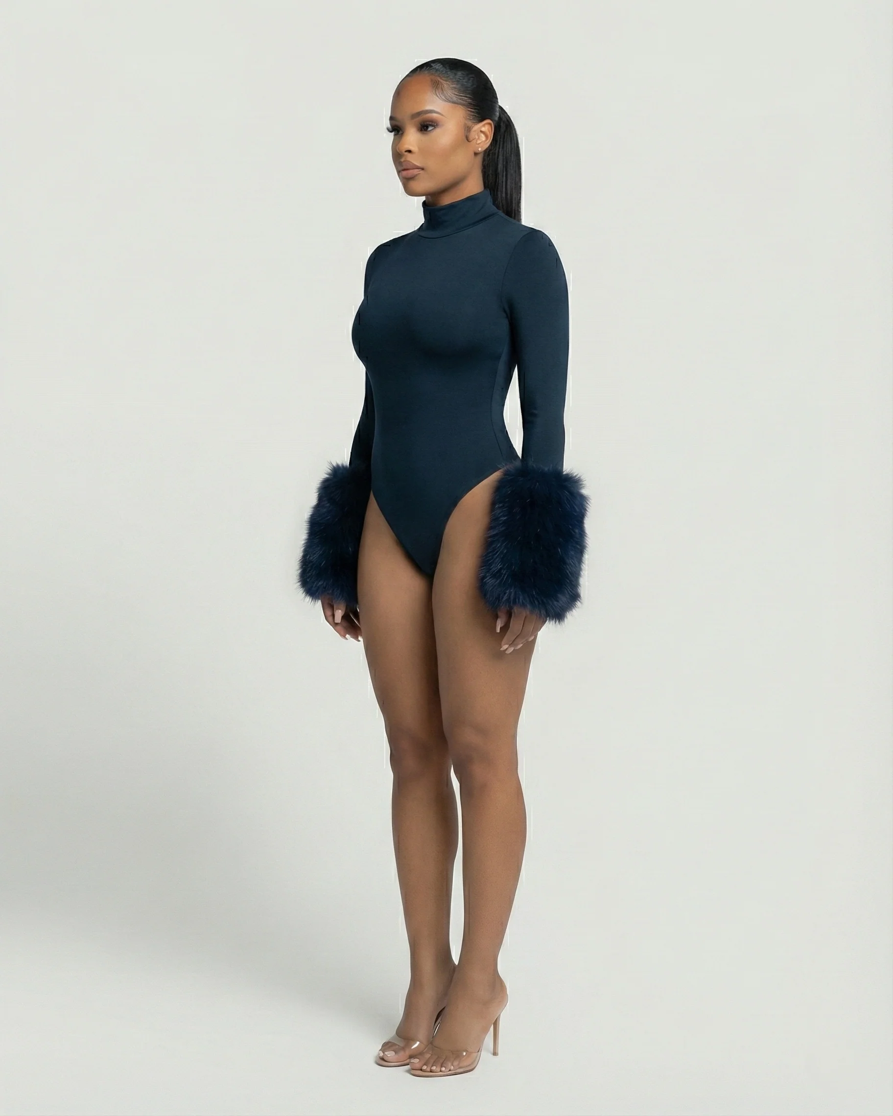 JALIYA Long-Sleeve Faux Fur Cuff Bodysuit - Image 18