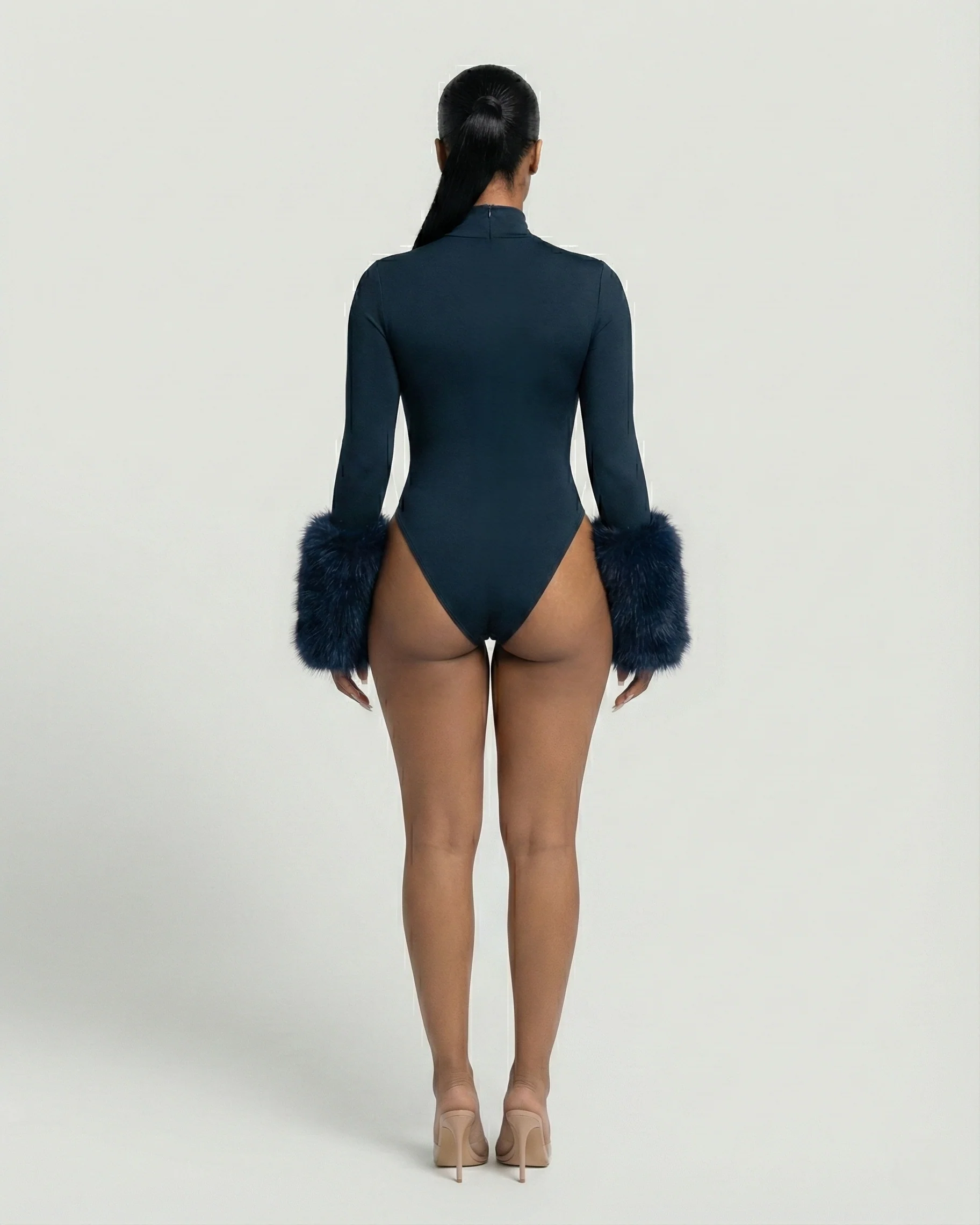 JALIYA Long-Sleeve Faux Fur Cuff Bodysuit - Image 19