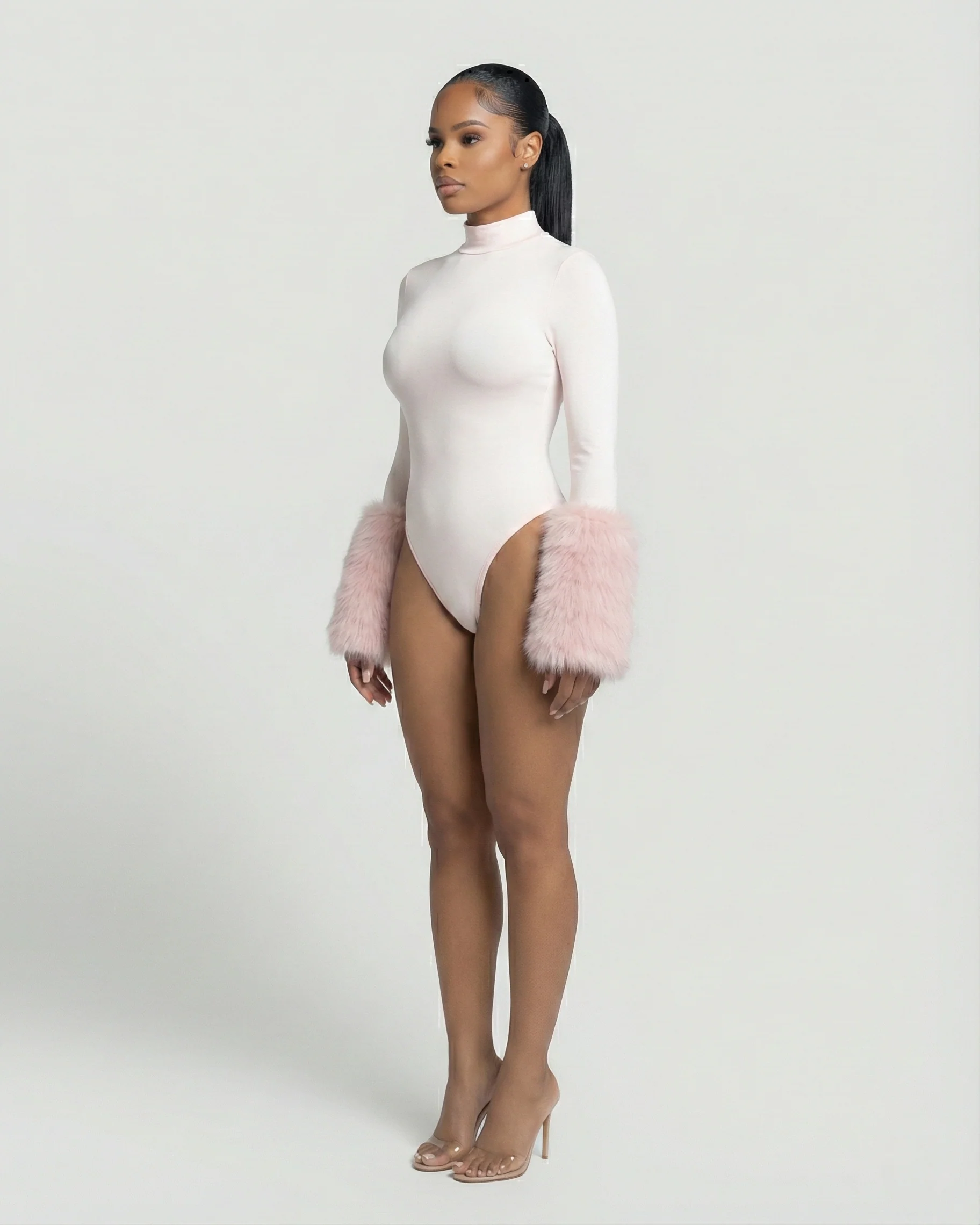 JALIYA Long-Sleeve Faux Fur Cuff Bodysuit - Image 8