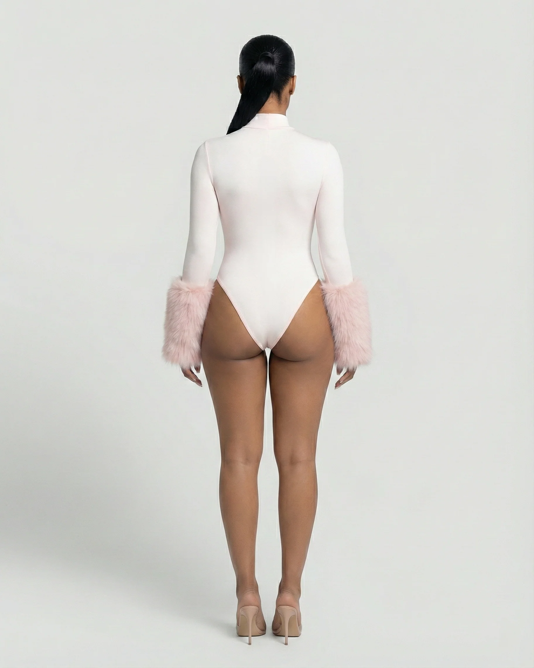 JALIYA Long-Sleeve Faux Fur Cuff Bodysuit - Image 9