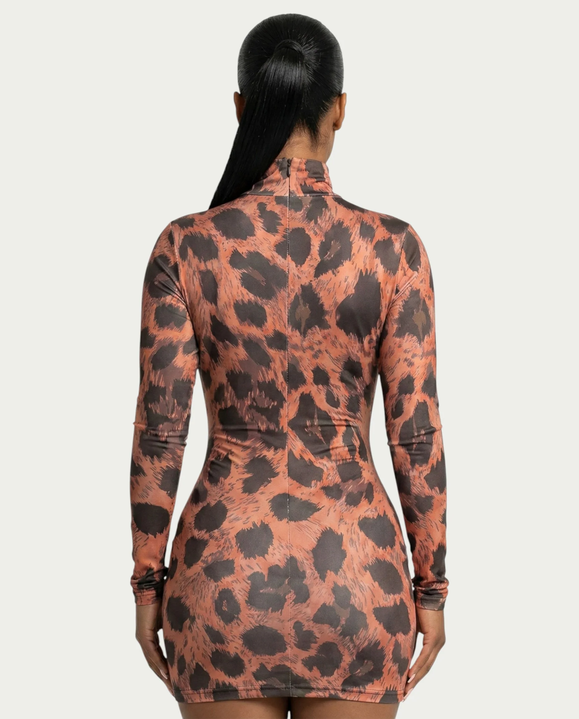 JAMILA Leopard Print Mini Bodycon Dress - Image 5
