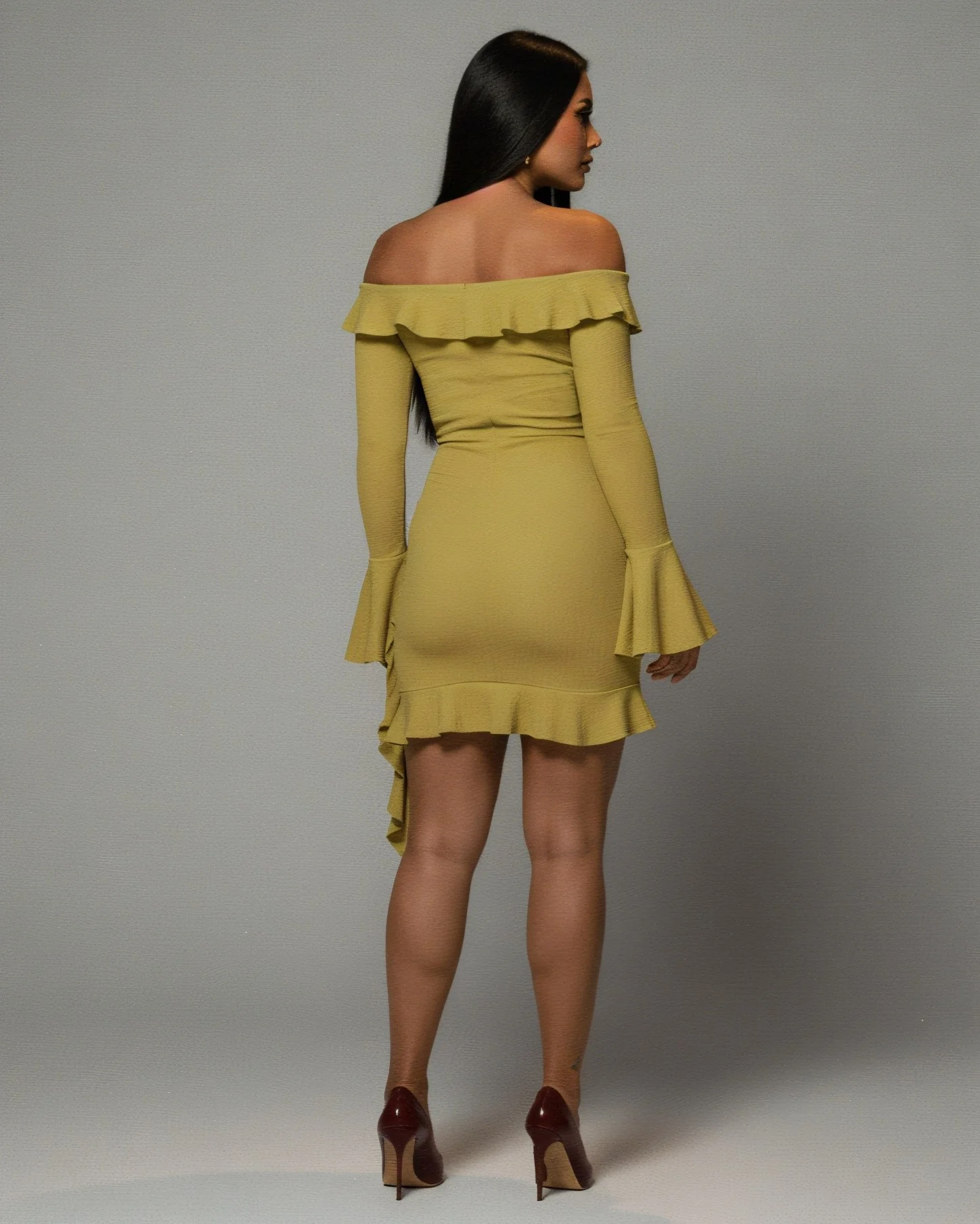 JANINE Ruffled Off Shoulder Mini Dress - Image 4
