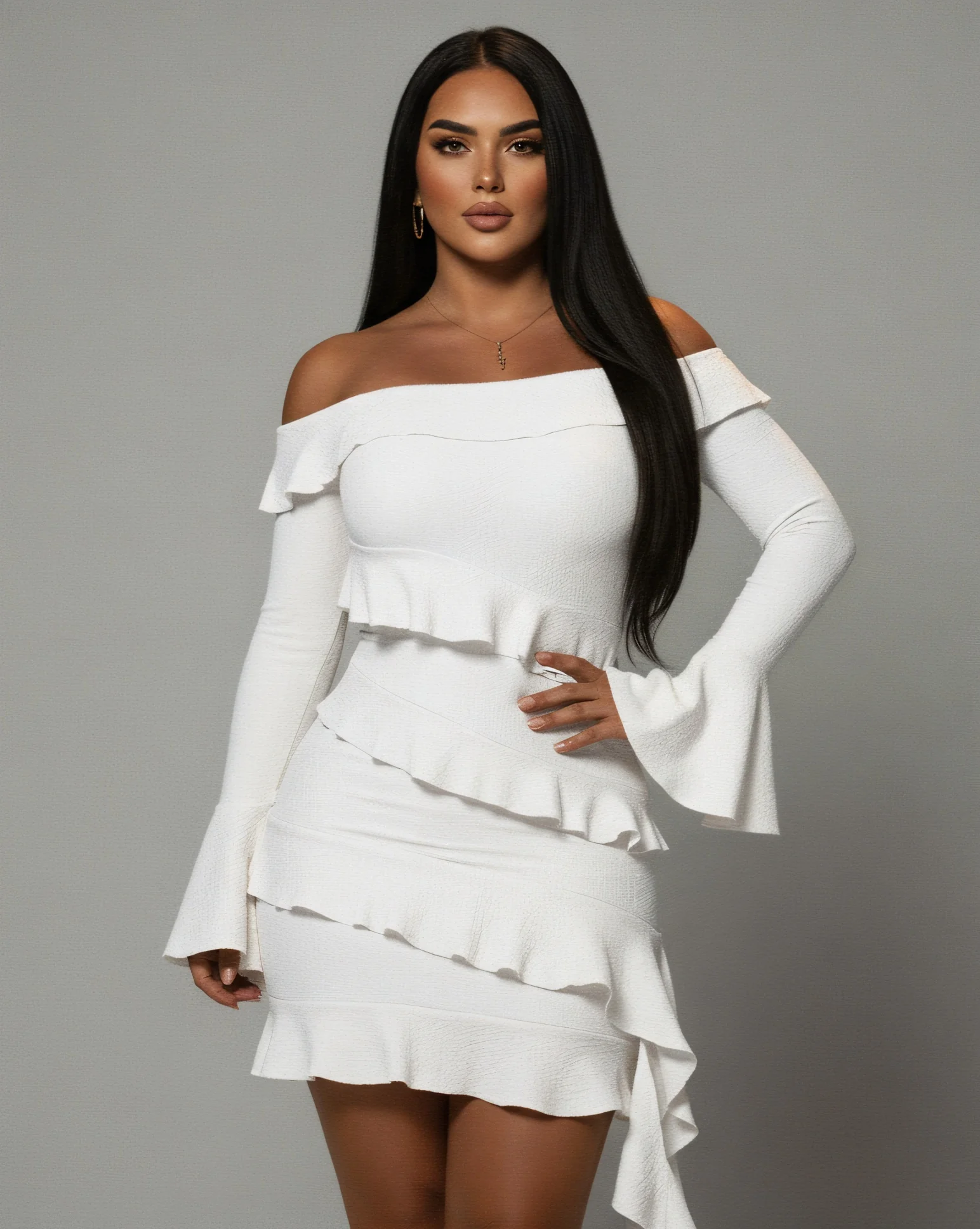 JANINE Ruffled Off Shoulder Mini Dress - Image 6