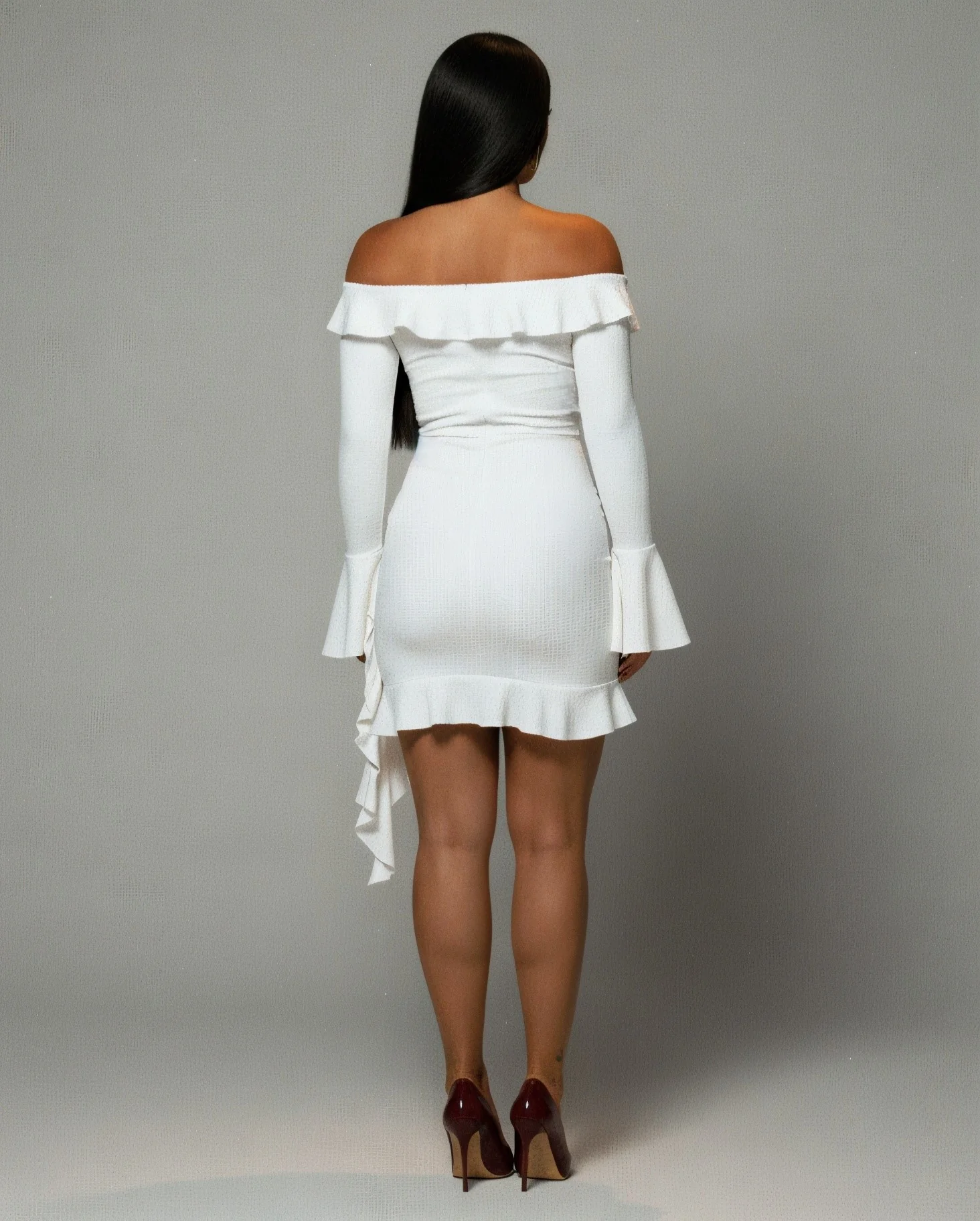 JANINE Ruffled Off Shoulder Mini Dress - Image 8