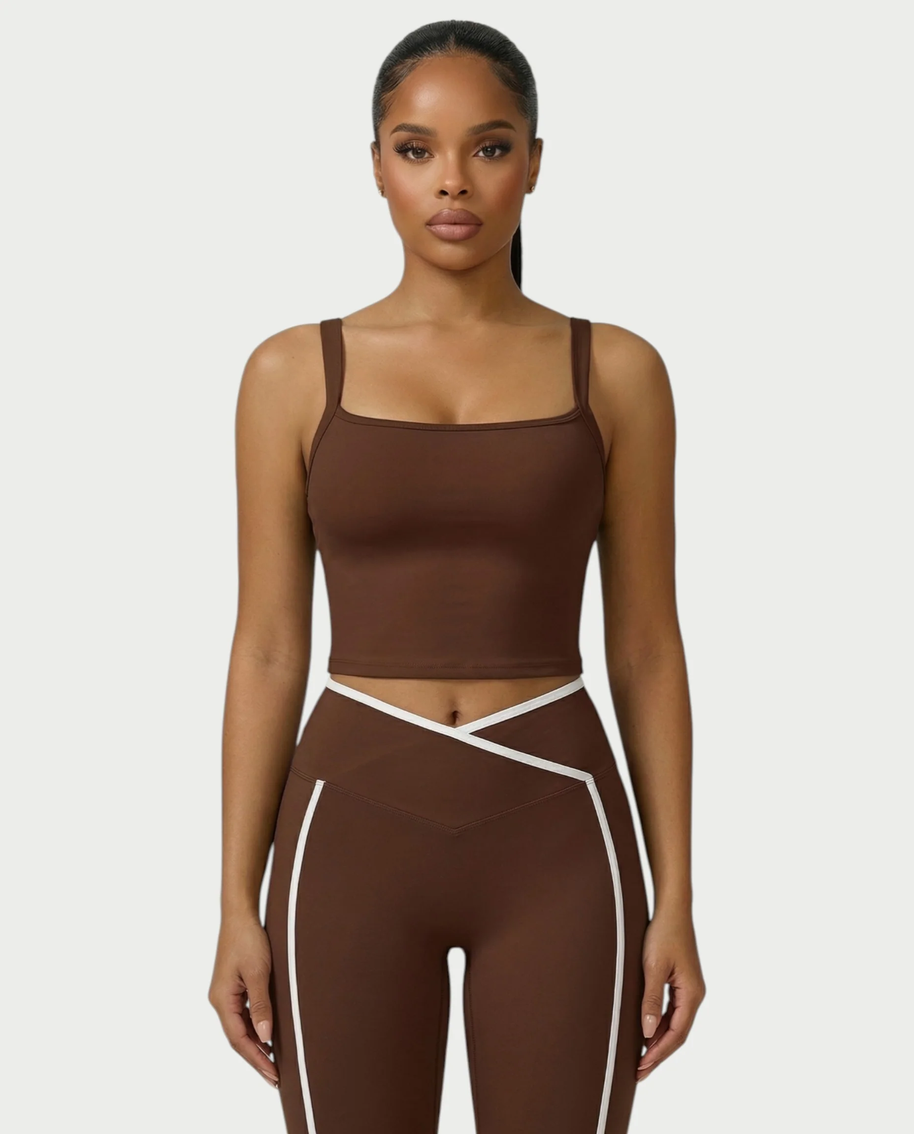 JINYA Padded Square-Neck Active Crop Top - Image 11