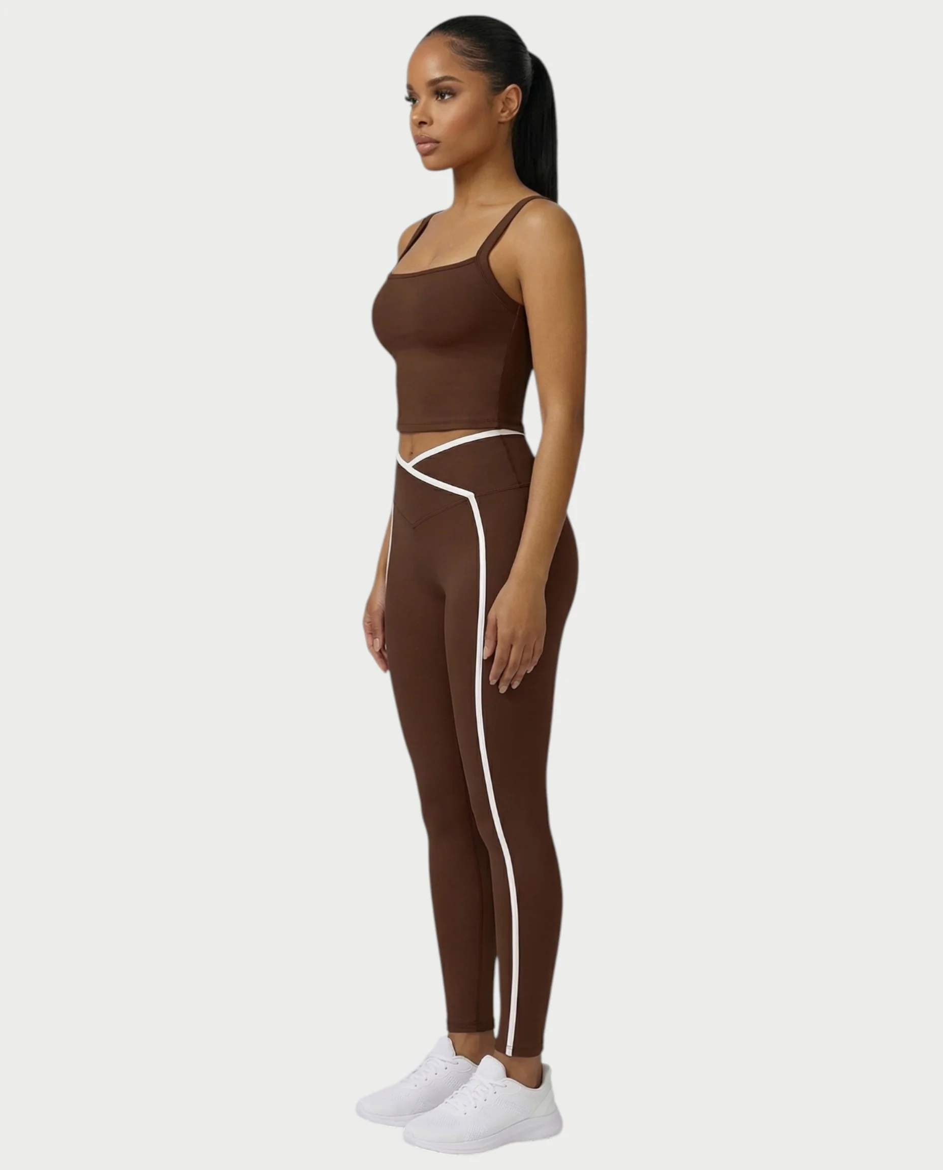 JINYA Padded Square-Neck Active Crop Top - Image 13