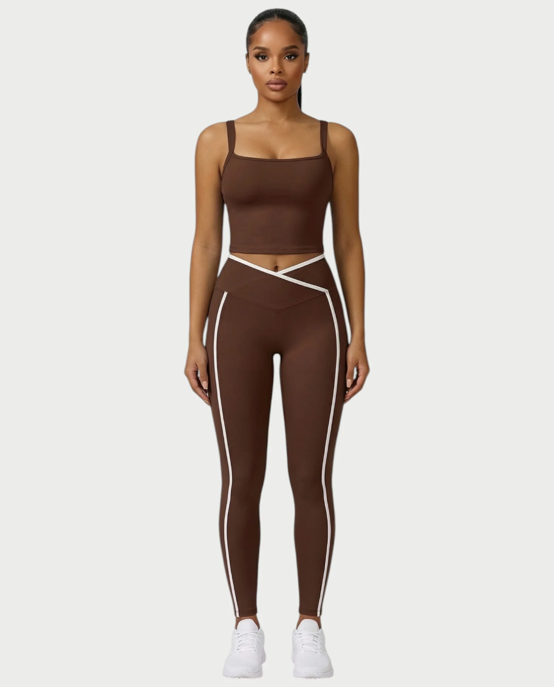 JINYA Padded Square-Neck Active Crop Top - Image 14