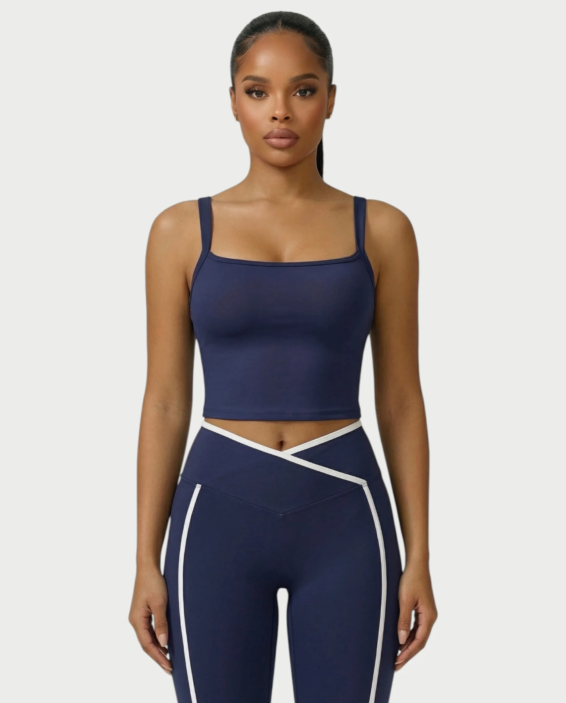 JINYA Padded Square-Neck Active Crop Top - Image 16