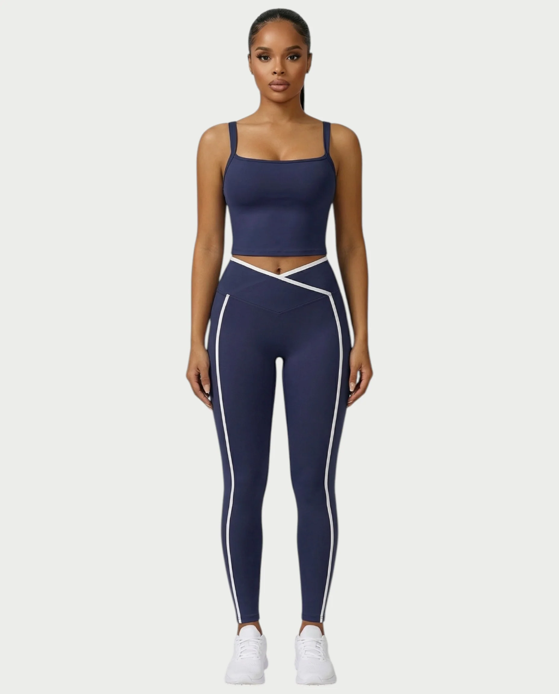 JINYA Padded Square-Neck Active Crop Top - Image 19