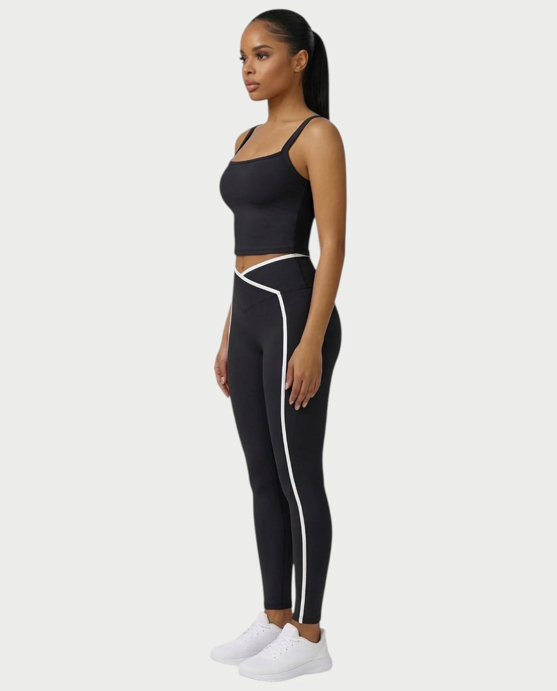 JINYA Padded Square-Neck Active Crop Top - Image 23