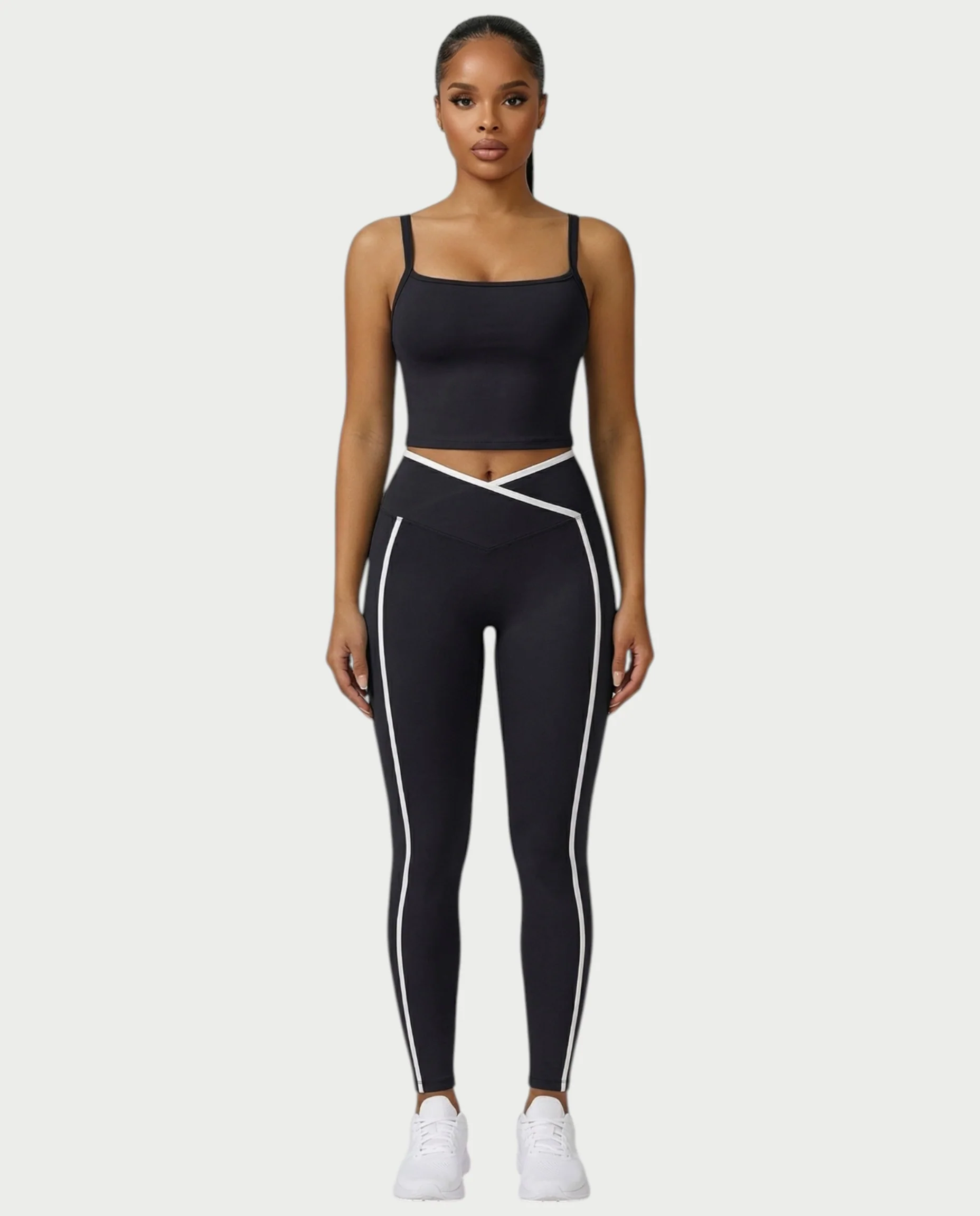 JINYA Padded Square-Neck Active Crop Top - Image 24