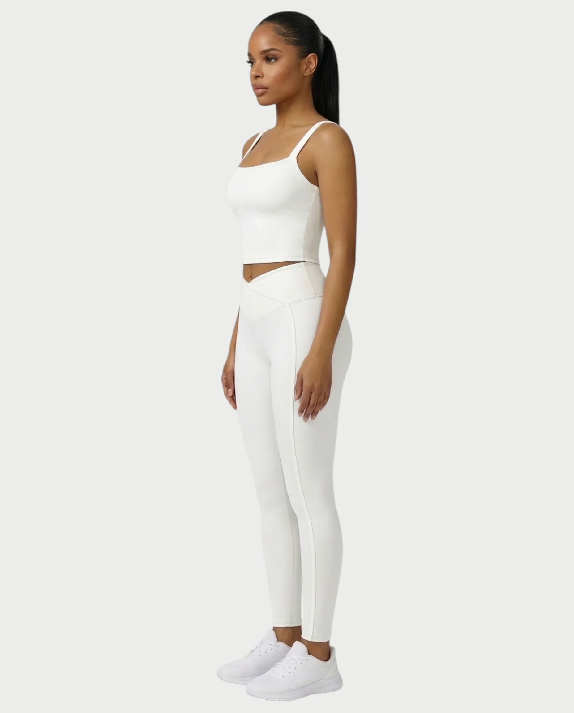 JINYA Padded Square-Neck Active Crop Top - Image 28