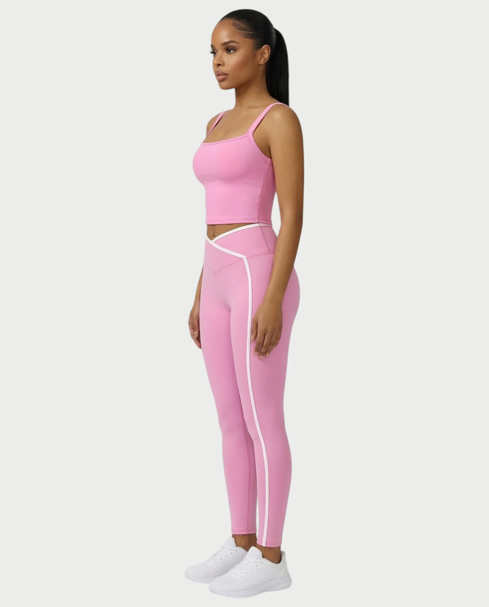 JINYA Padded Square-Neck Active Crop Top - Image 3
