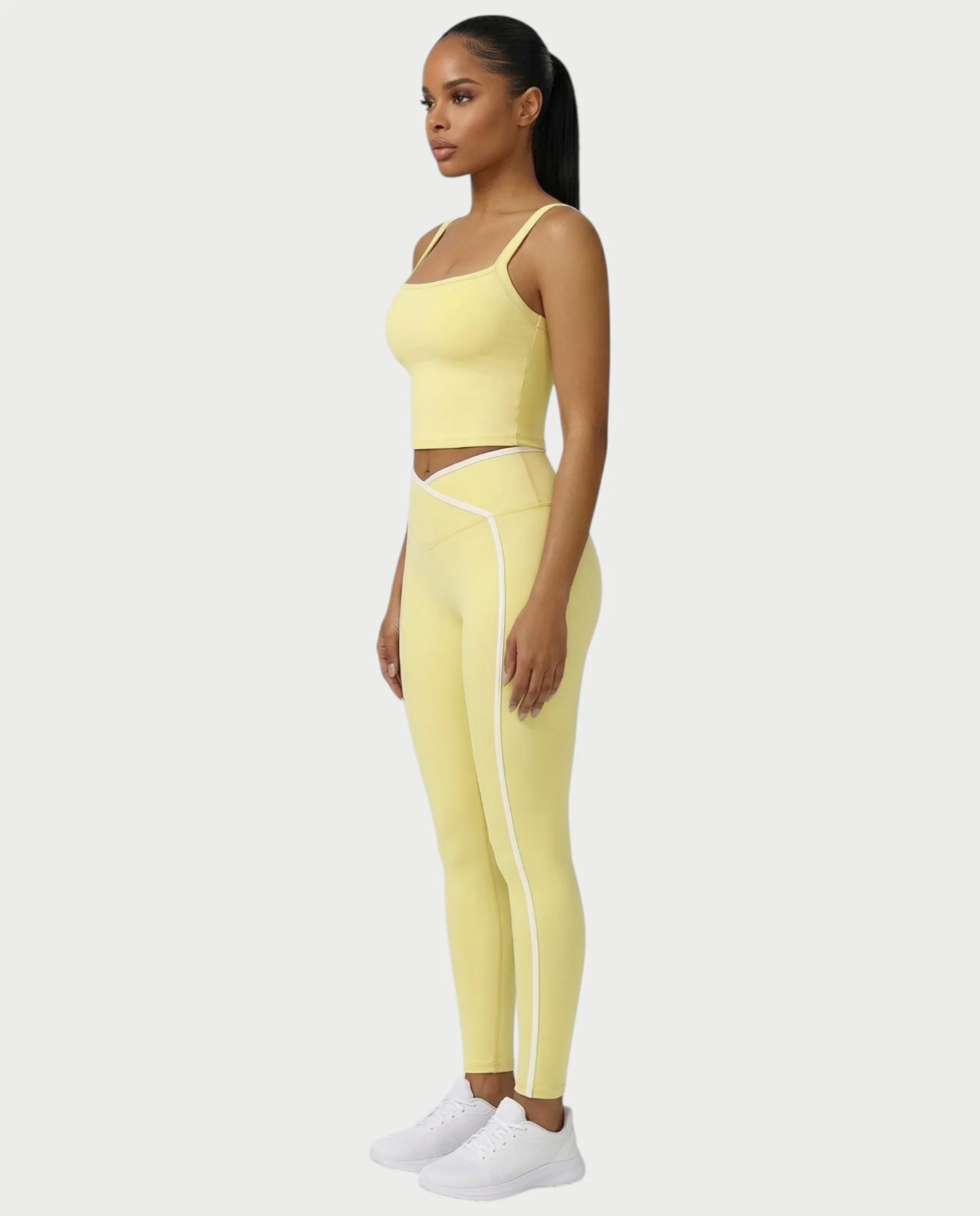 JINYA Padded Square-Neck Active Crop Top - Image 33