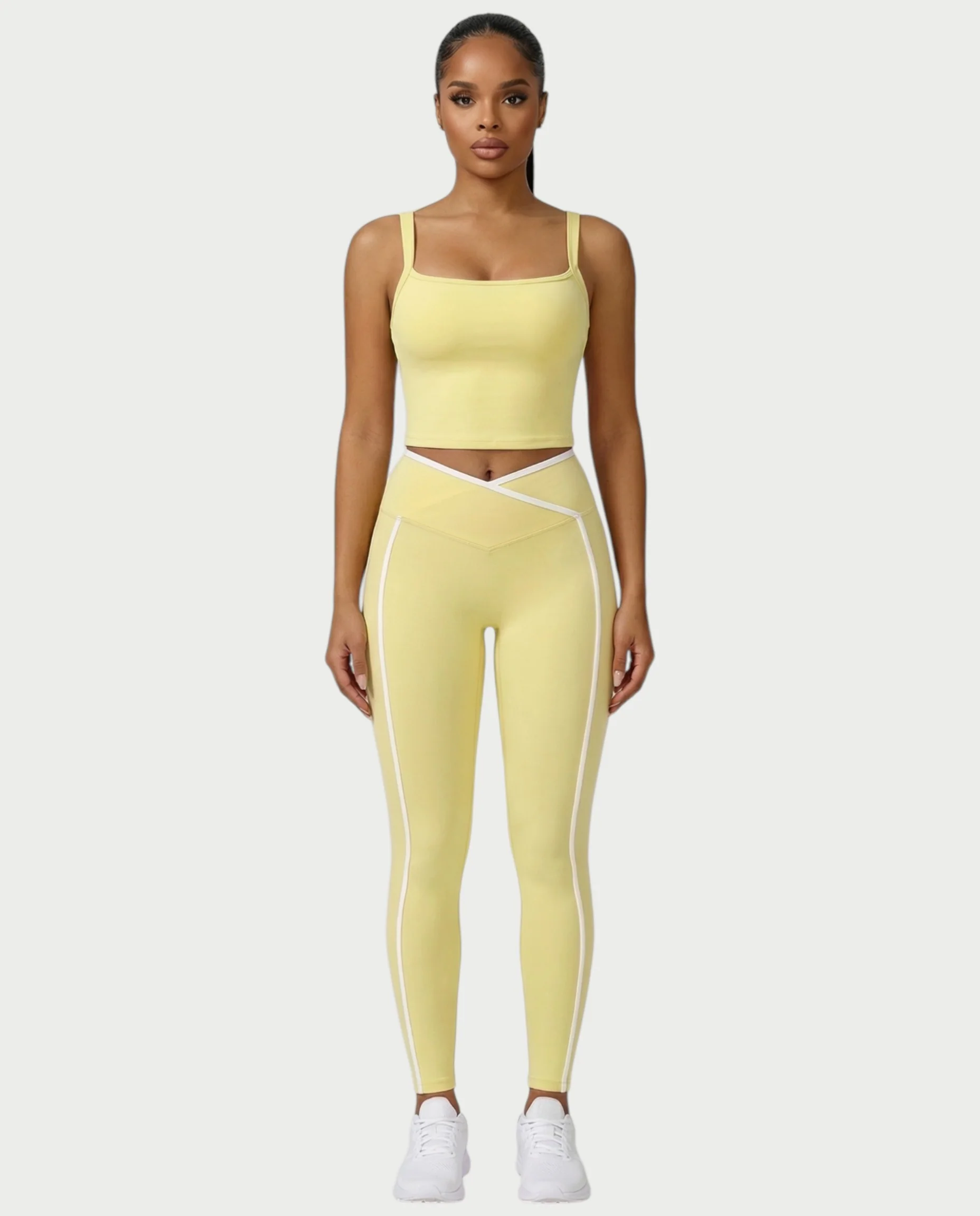 JINYA Padded Square-Neck Active Crop Top - Image 34