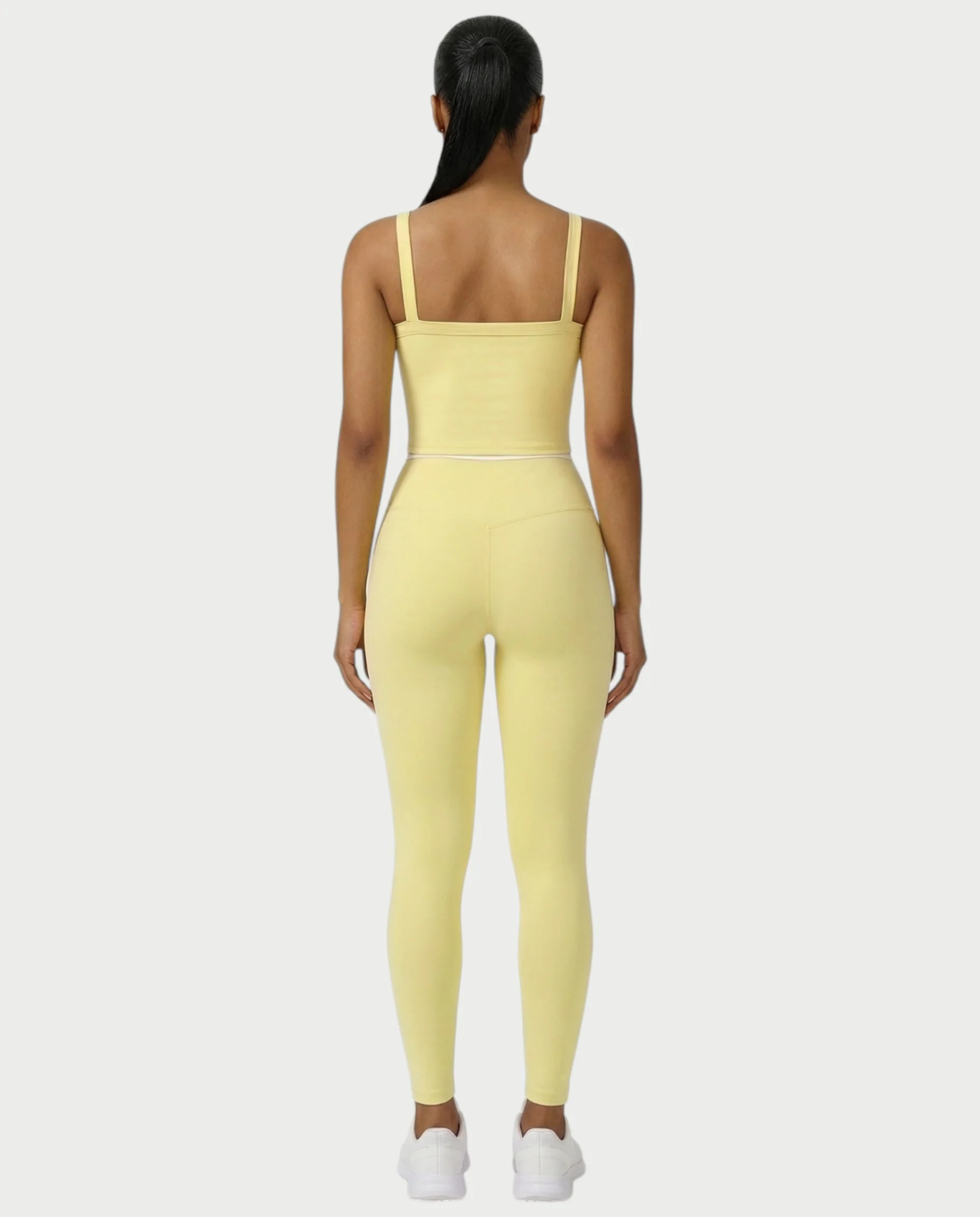 JINYA Padded Square-Neck Active Crop Top - Image 35