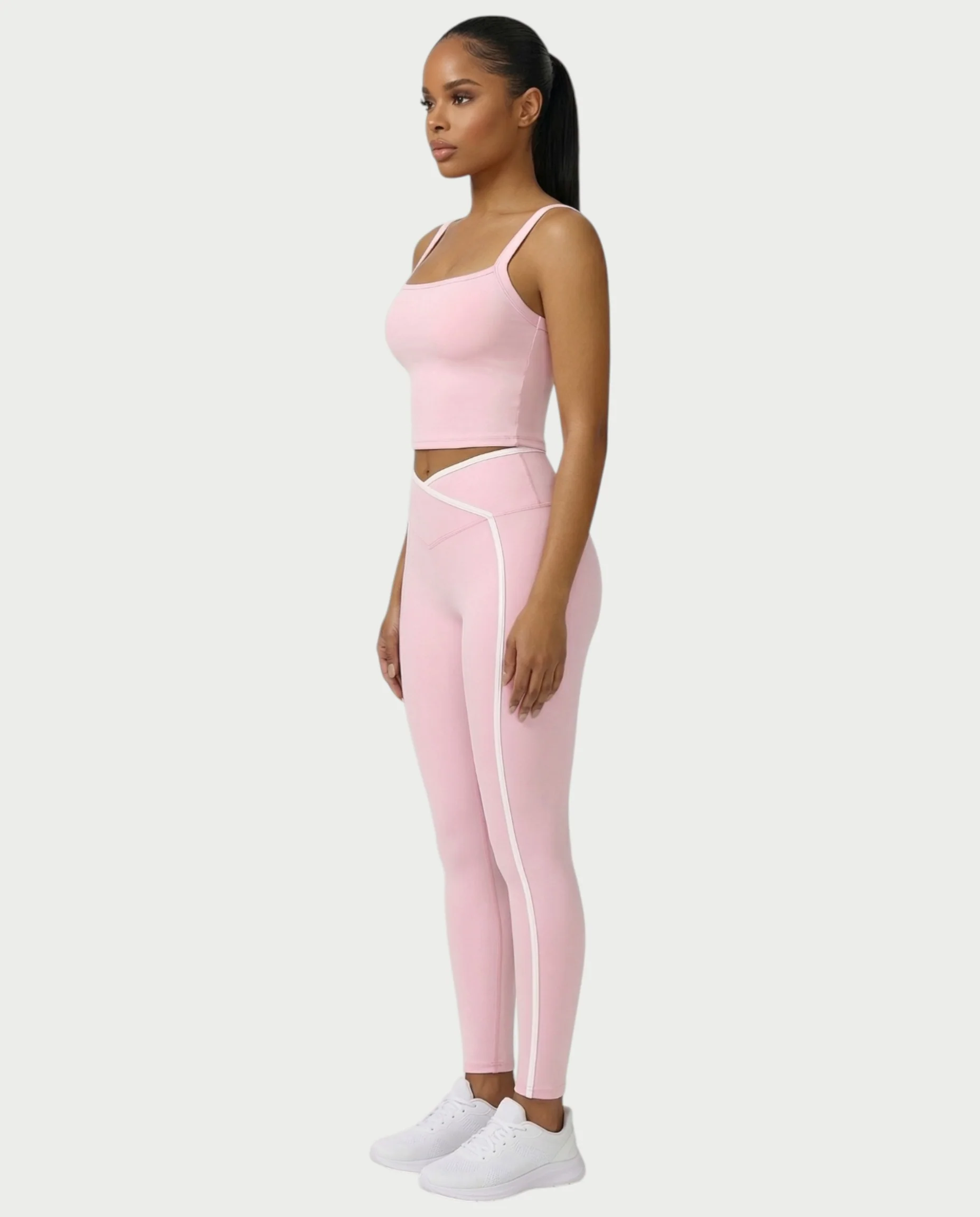 JINYA Padded Square-Neck Active Crop Top - Image 38