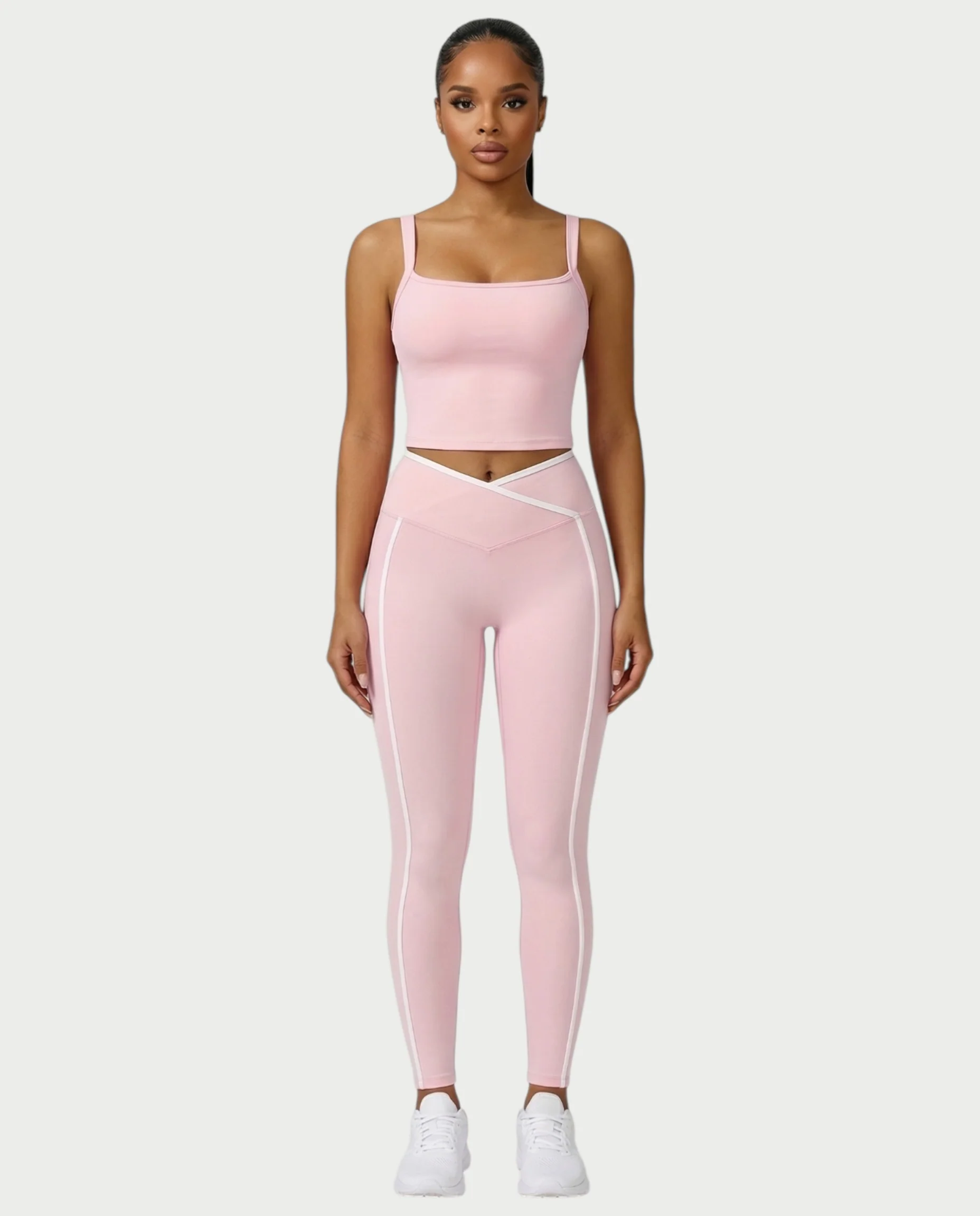 JINYA Padded Square-Neck Active Crop Top - Image 39