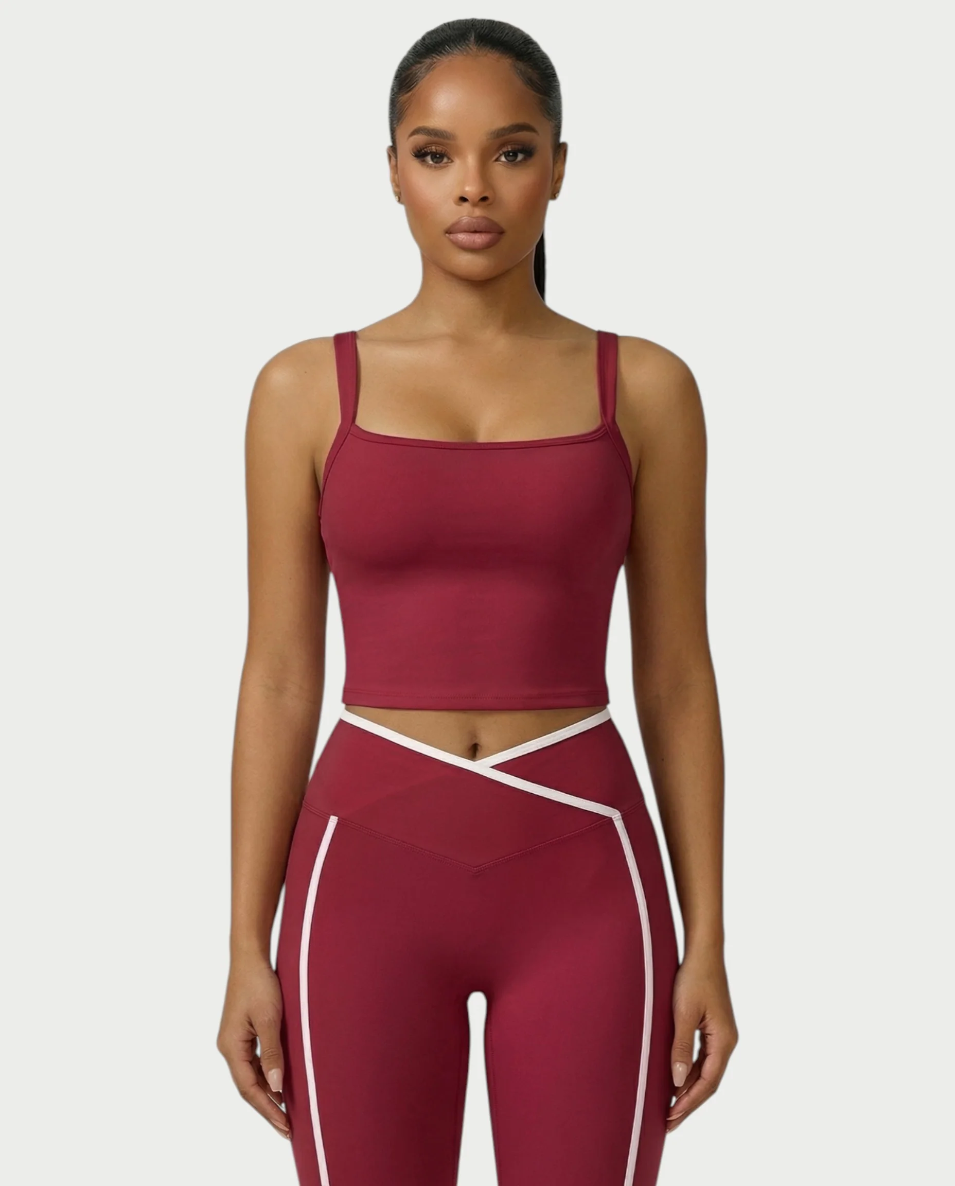 JINYA Padded Square-Neck Active Crop Top - Image 6