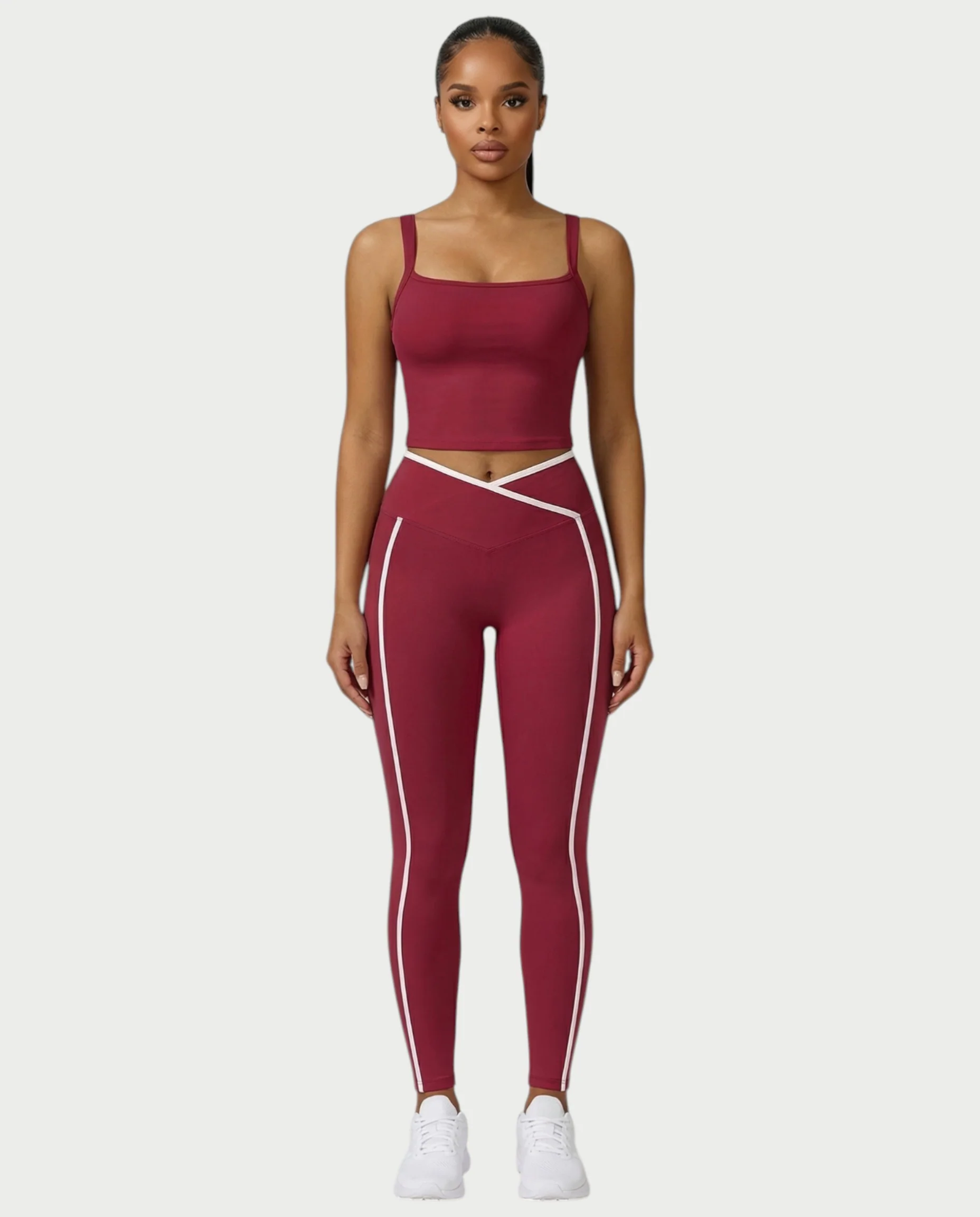 JINYA Padded Square-Neck Active Crop Top - Image 9