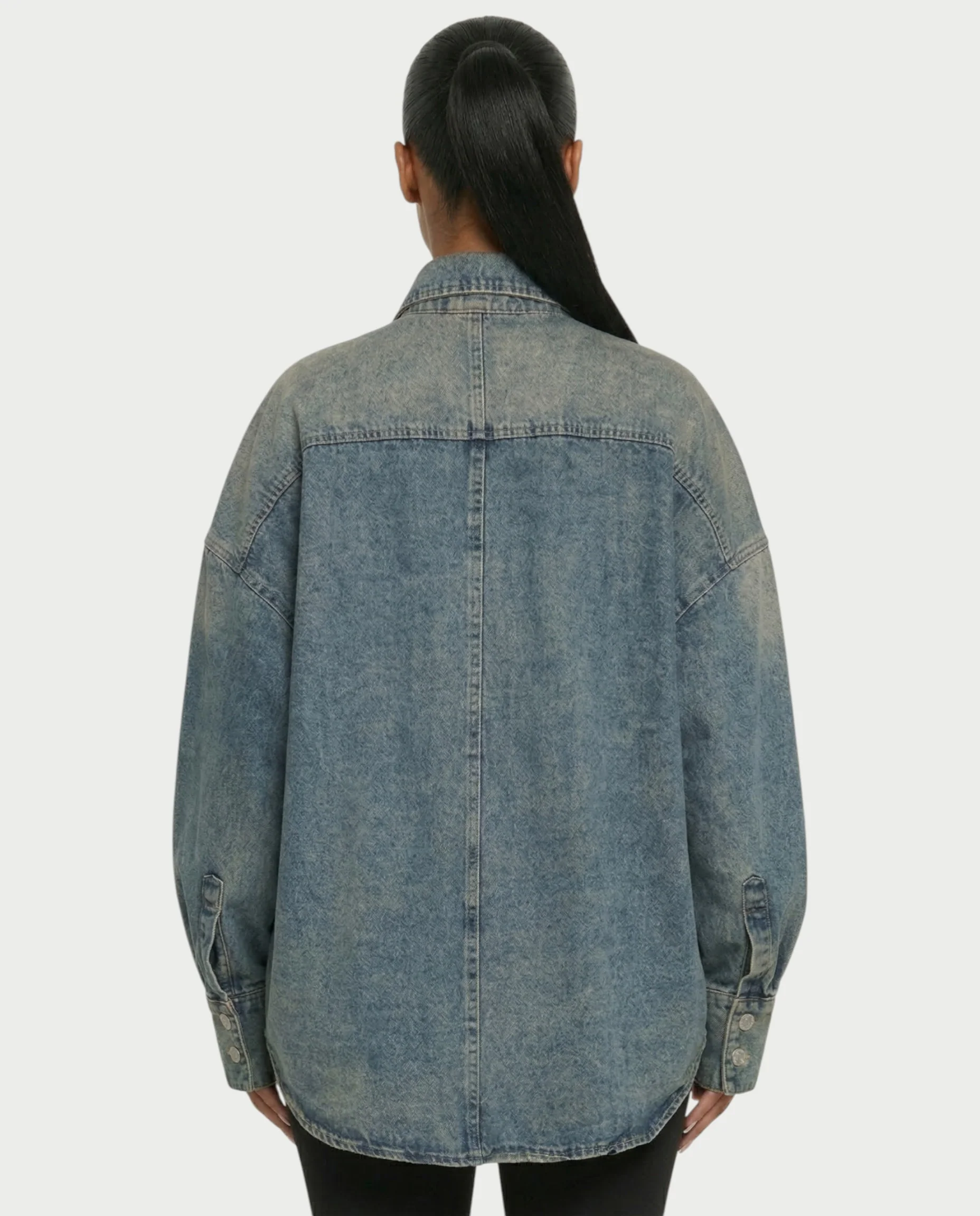 JOVIE Washed Denim Oversized Shirt Jacket - Image 5