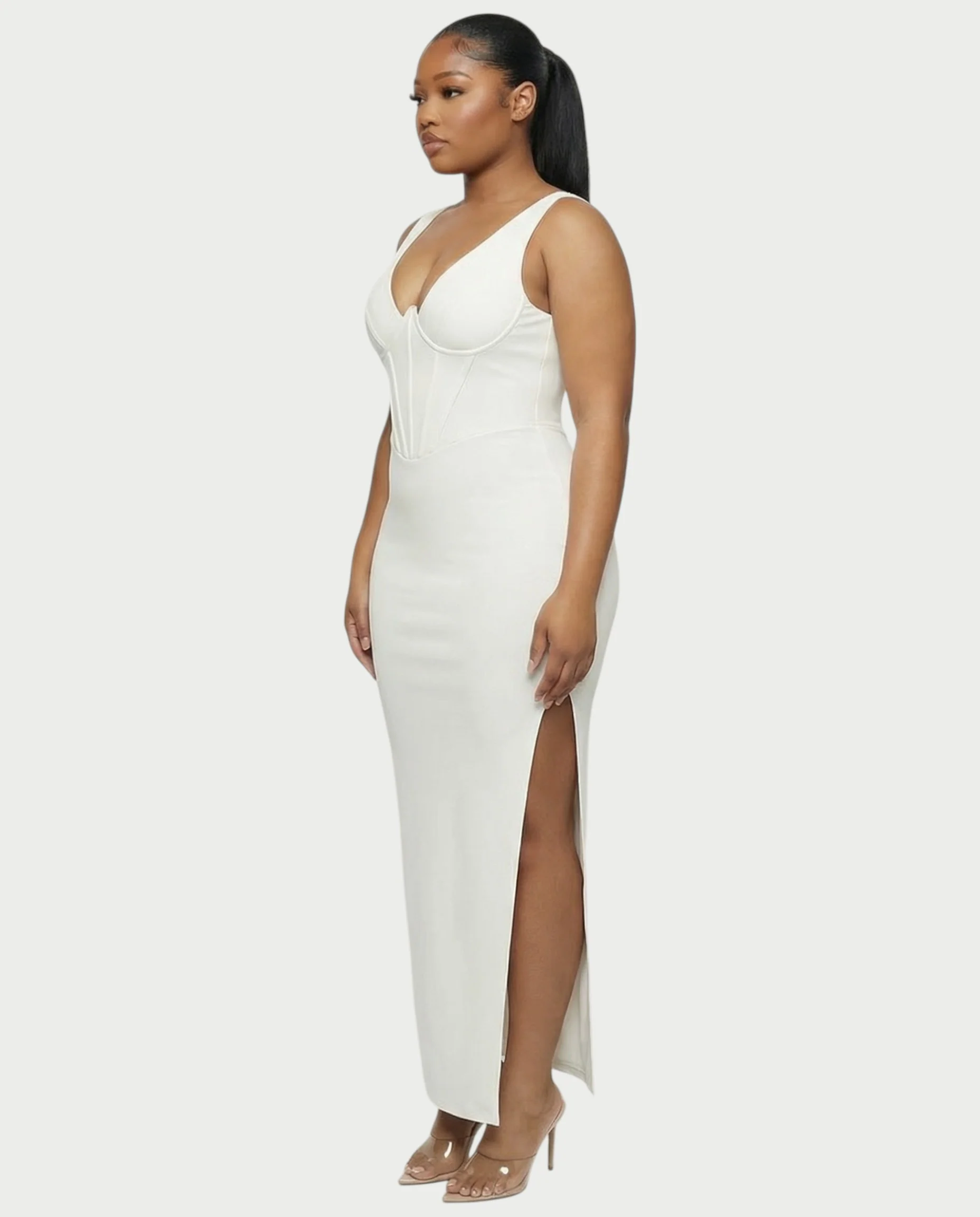 KAELA Corset Side-Slit Maxi Dress - Image 3