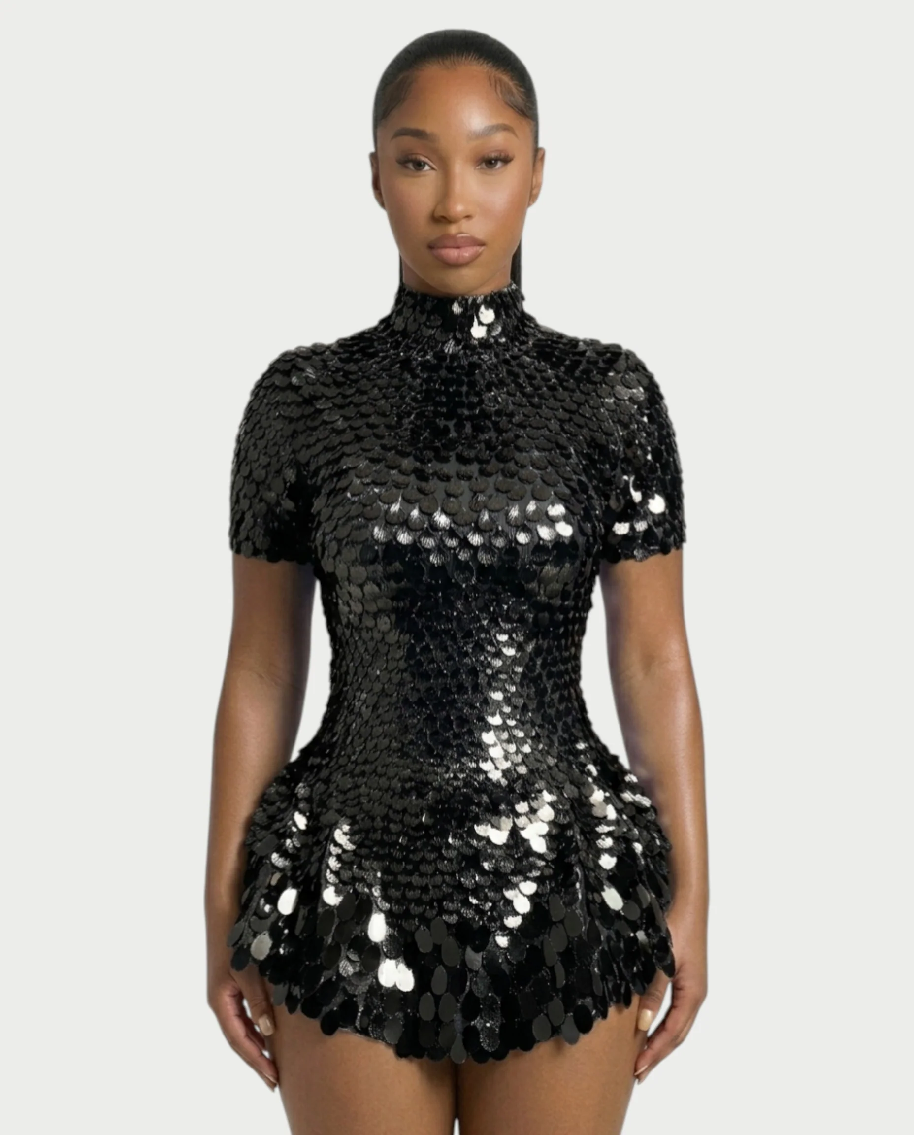 KAIRIE Sequin Scallop Mini Dress - Image 14